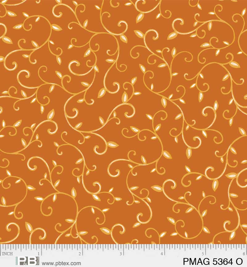 Practical Magic | Scroll Orange by Jacqueline Wild for P&B Textiles | PMAG5364-O