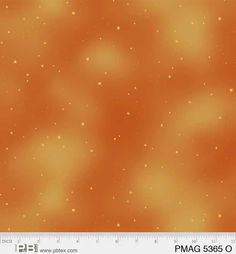 Practical Magic | Starry Sky Orange by Jacqueline Wild for P&B Textiles | PMAG5365-O