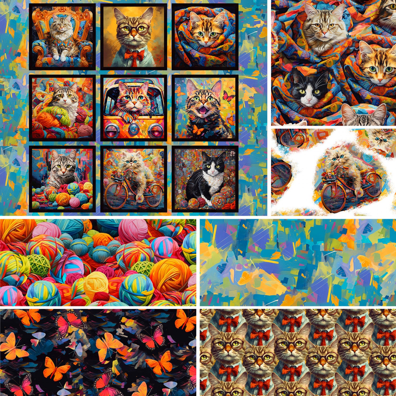 Purrfectly Playful | Kaleidoscope Multi by Ivan Guaderrama for 3 Wishes | 22964-MLT