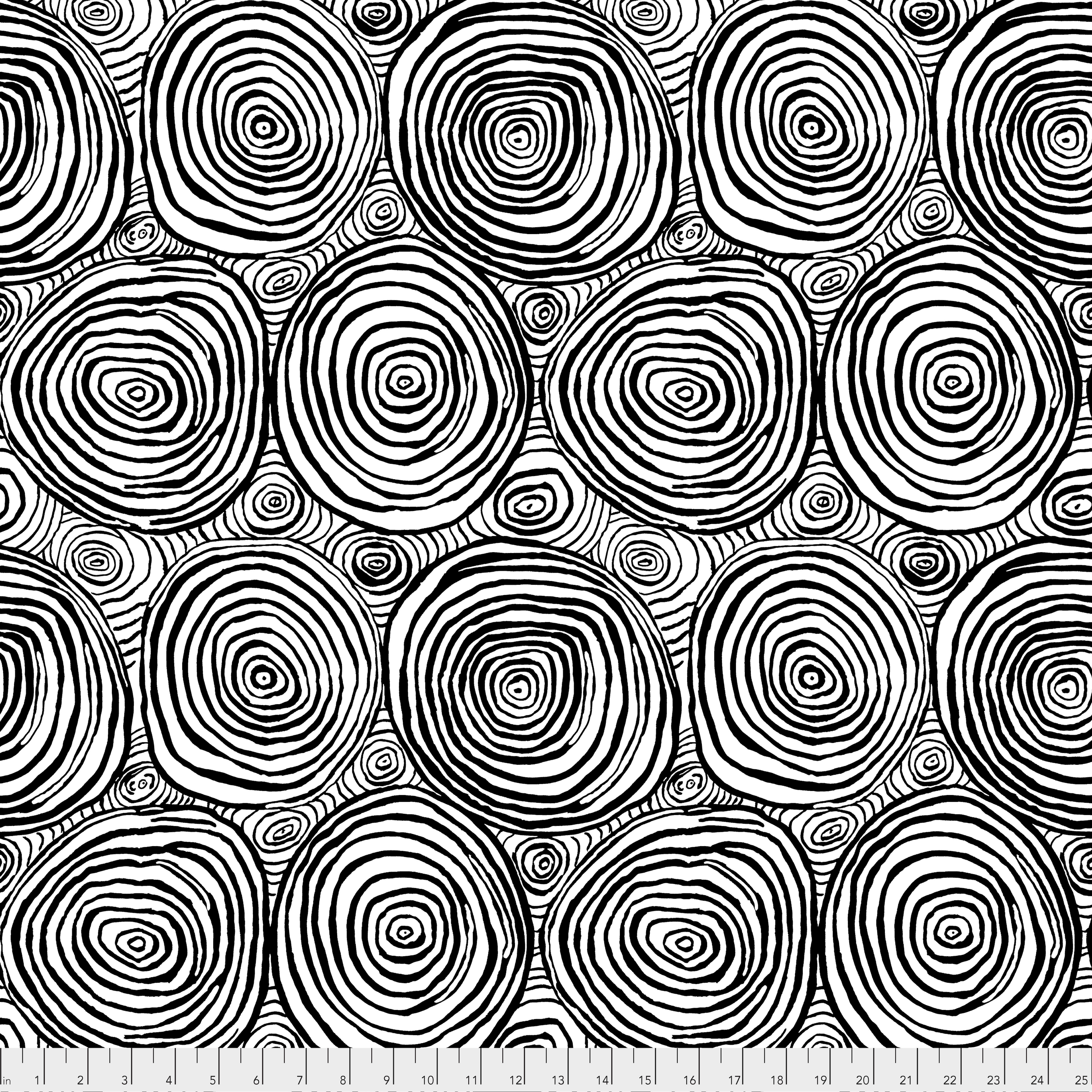 Onion Rings Black 108" Wide Back | Kaffe Fassett Collective for Free Spirit | Backing Fabric