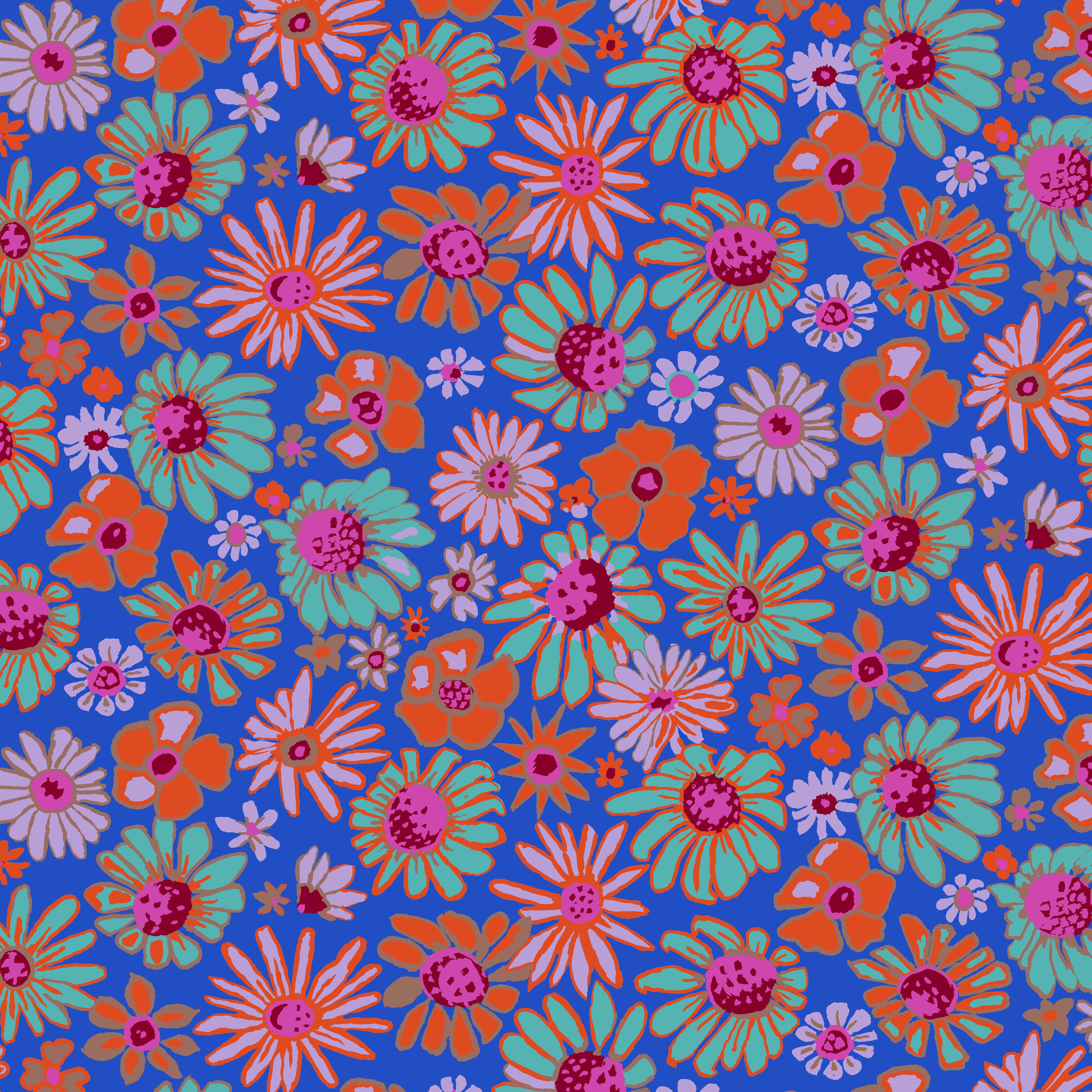 August 2024 | Bloomers - Cobalt by Brandon Mably for the Kaffe Fassett Collective | PWBM093.COBALT