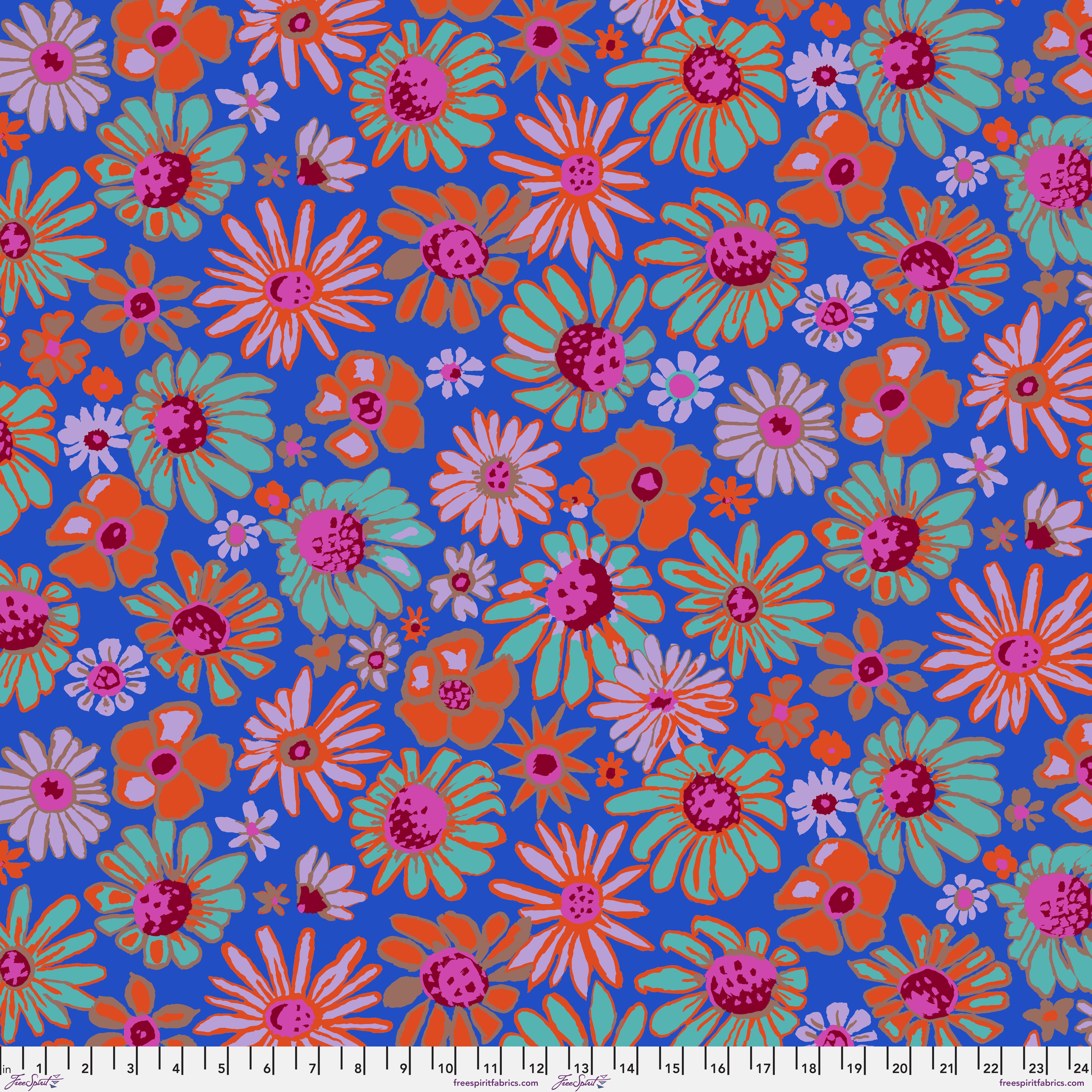 August 2024 | Bloomers - Cobalt by Brandon Mably for the Kaffe Fassett Collective | PWBM093.COBALT