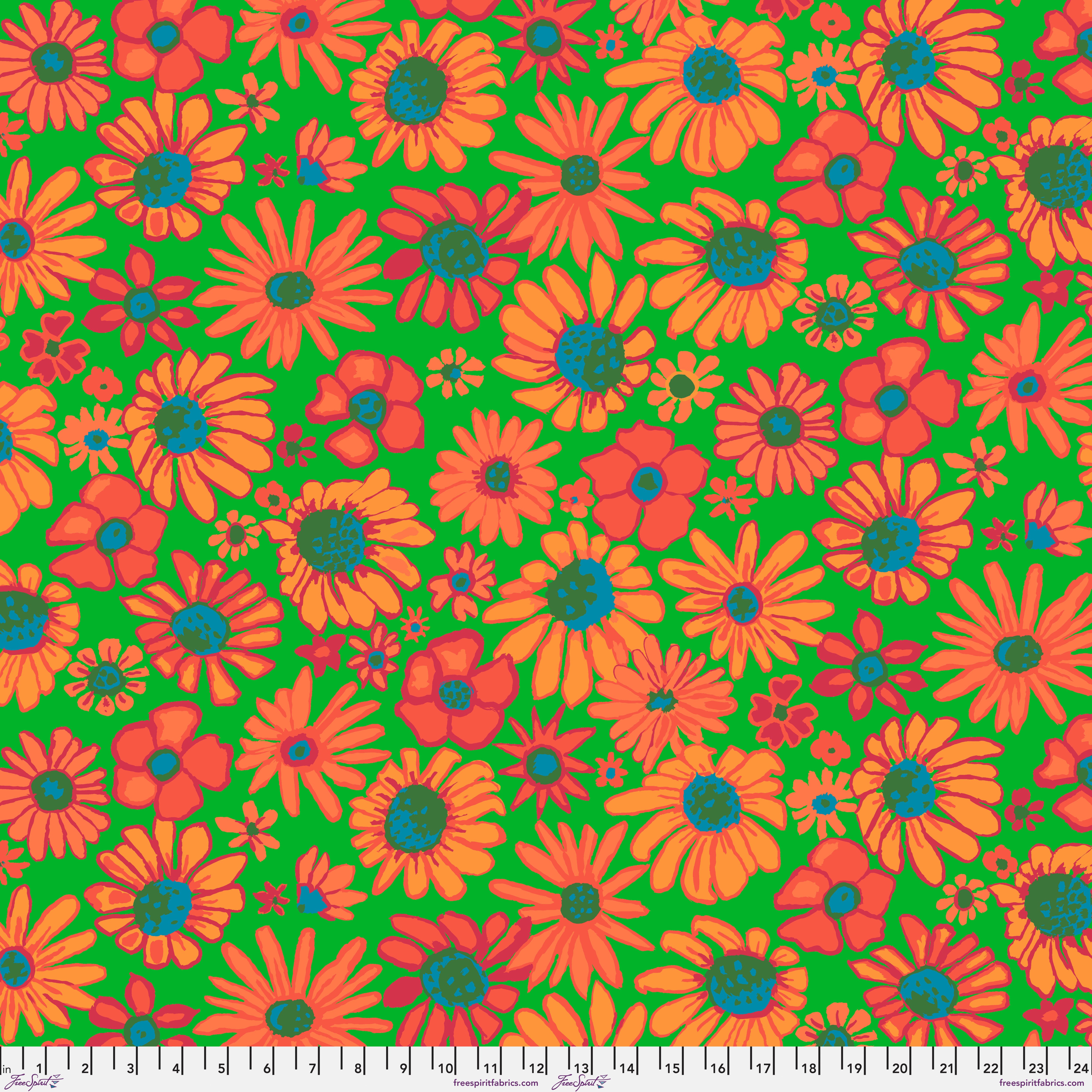 August 2024 | Bloomers - Green by Brandon Mably for the Kaffe Fassett Collective | PWBM093.GREEN