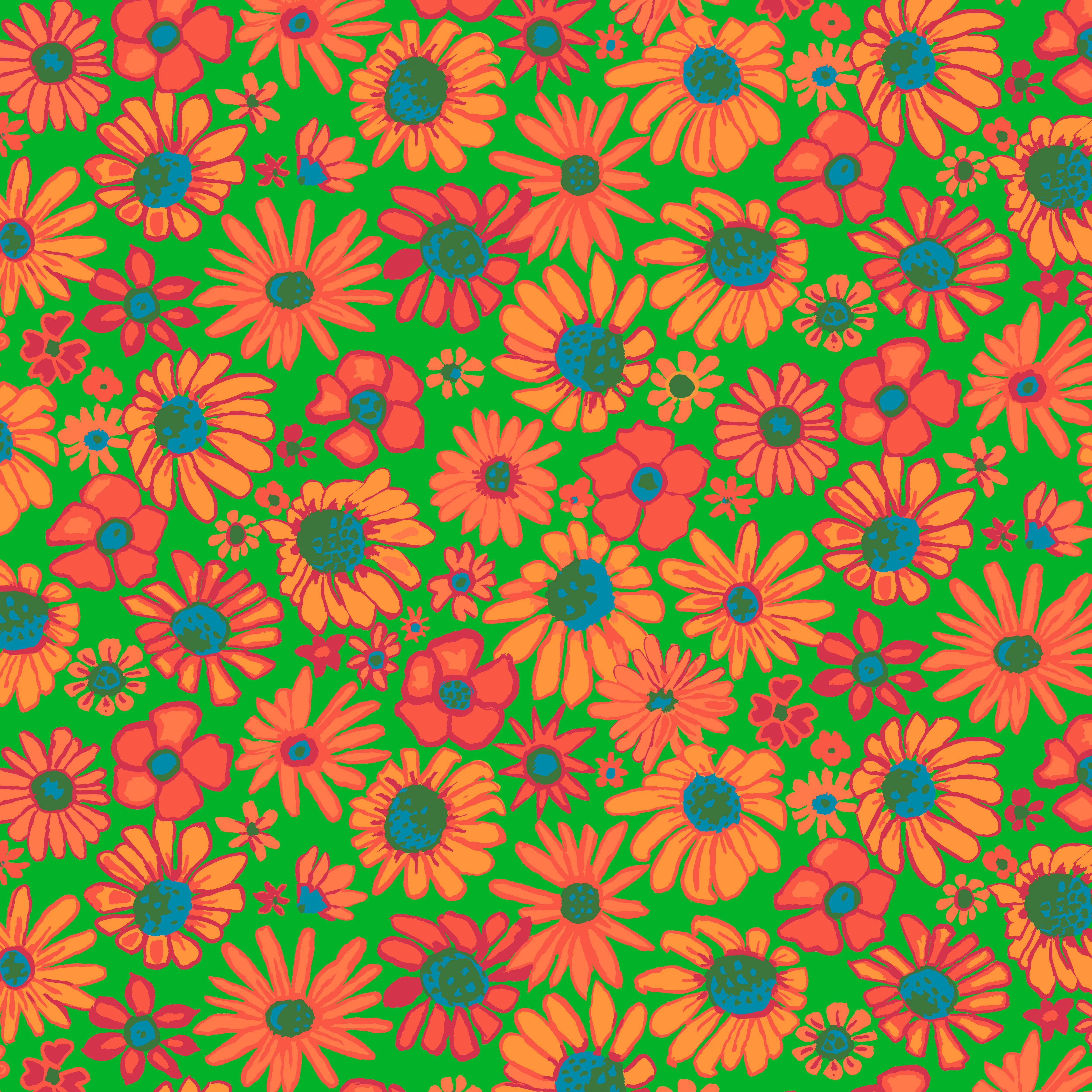 August 2024 | Bloomers - Green by Brandon Mably for the Kaffe Fassett Collective | PWBM093.GREEN