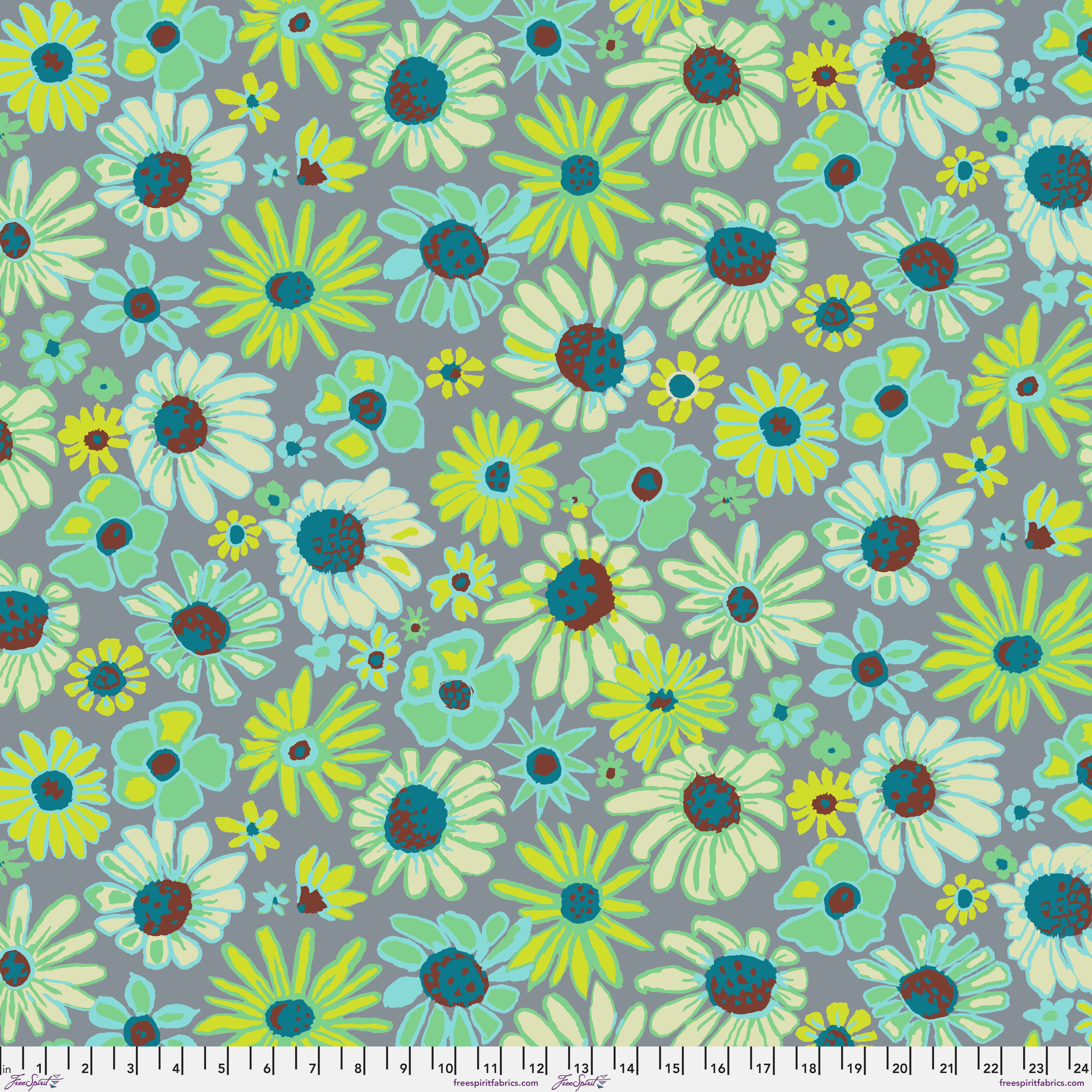 August 2024 | Bloomers - Grey by Brandon Mably for the Kaffe Fassett Collective | PWBM093.GREY