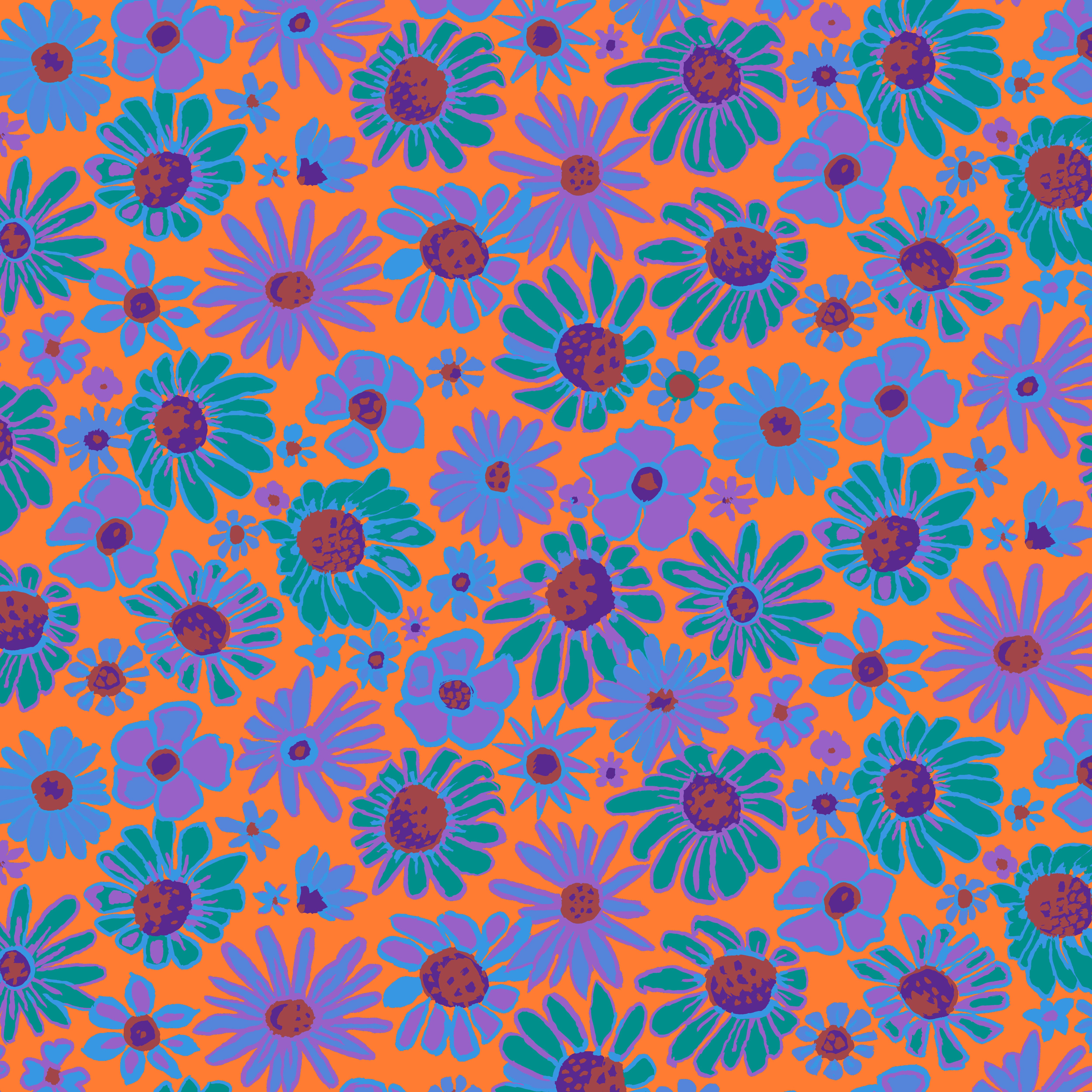 August 2024 | Bloomers - Orange by Brandon Mably for the Kaffe Fassett Collective | PWBM093.ORANGE