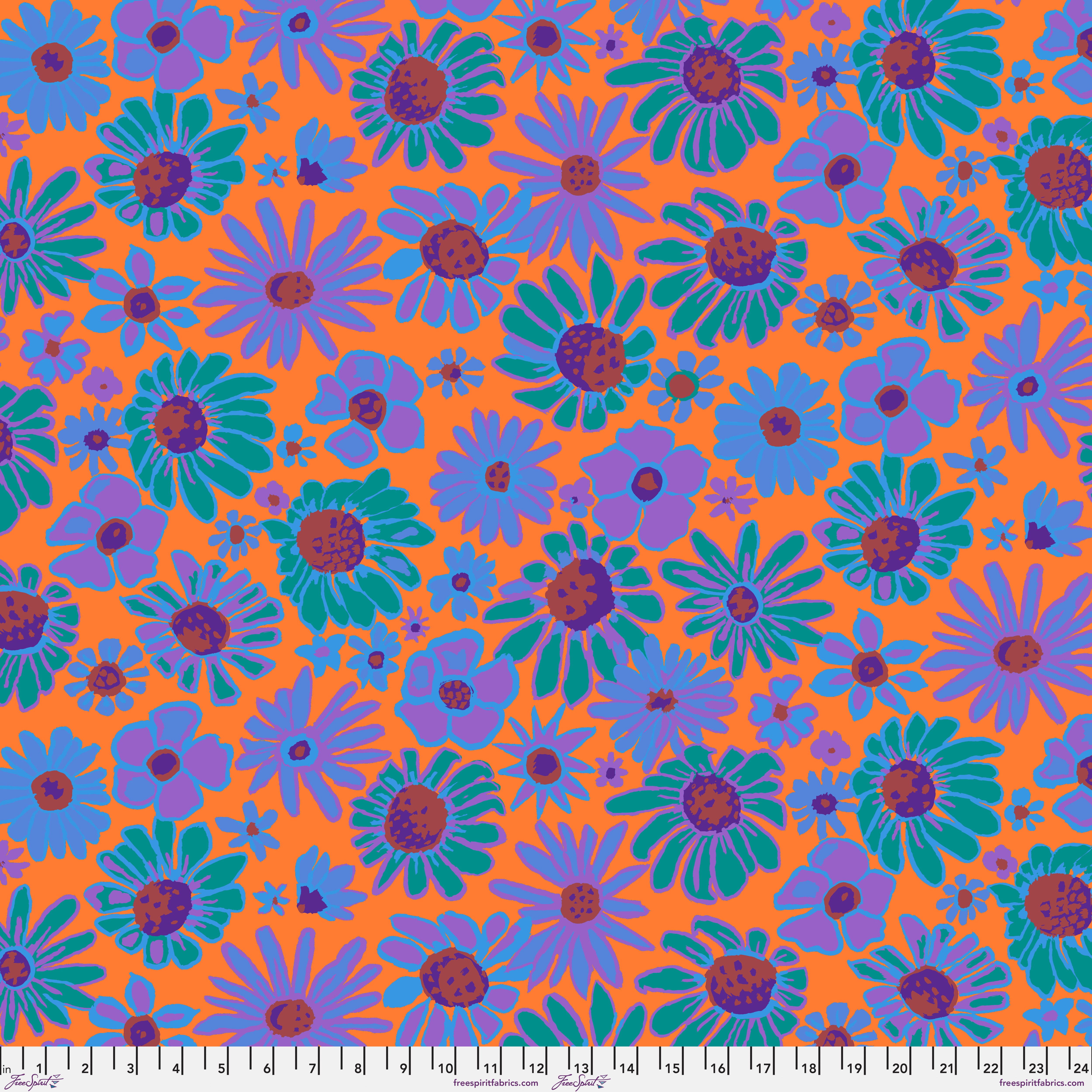 August 2024 | Bloomers - Orange by Brandon Mably for the Kaffe Fassett Collective | PWBM093.ORANGE