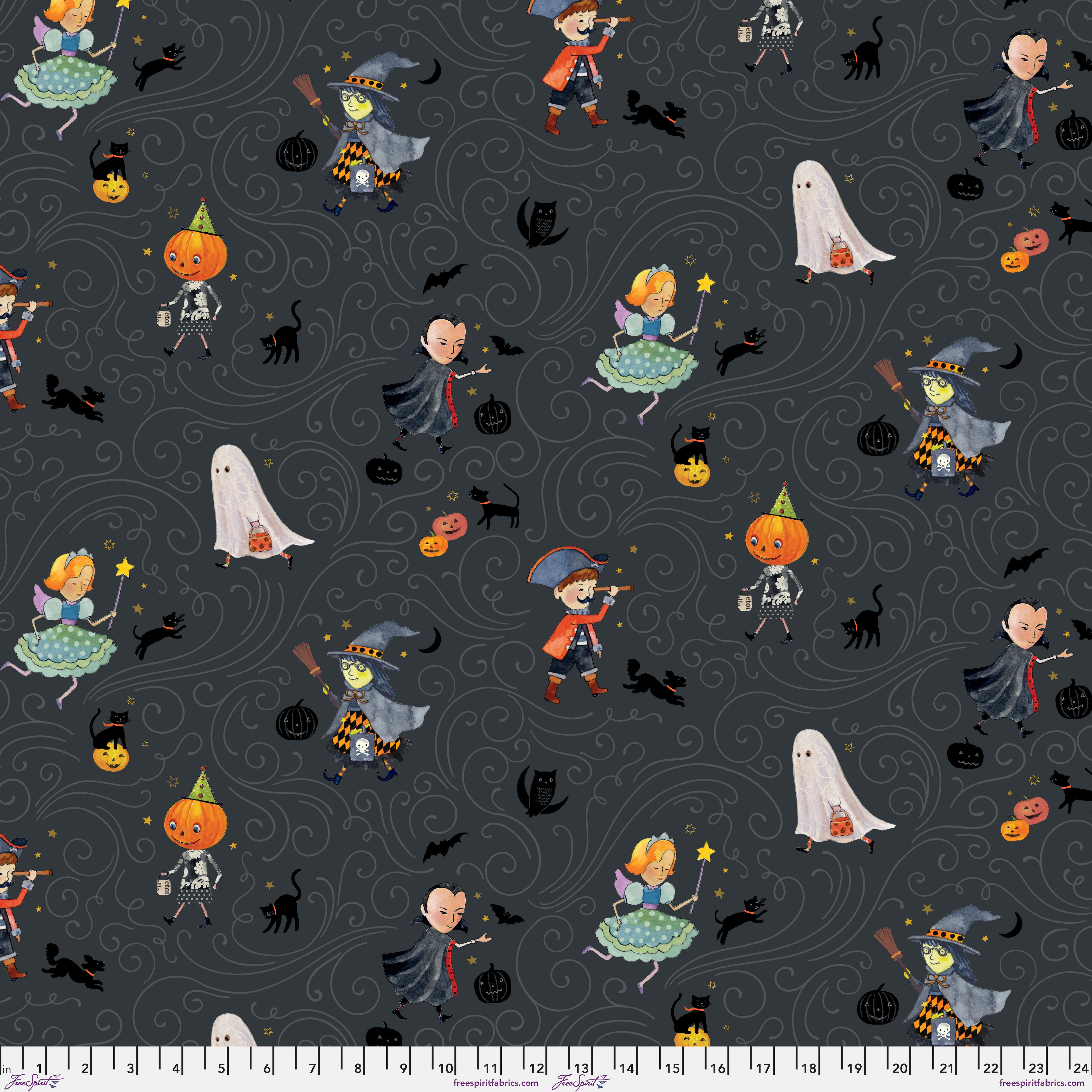 Haunted | Happy Hunting - Licorice by Brenda Walton for Free Spirit | PWBW017.XLICORICE