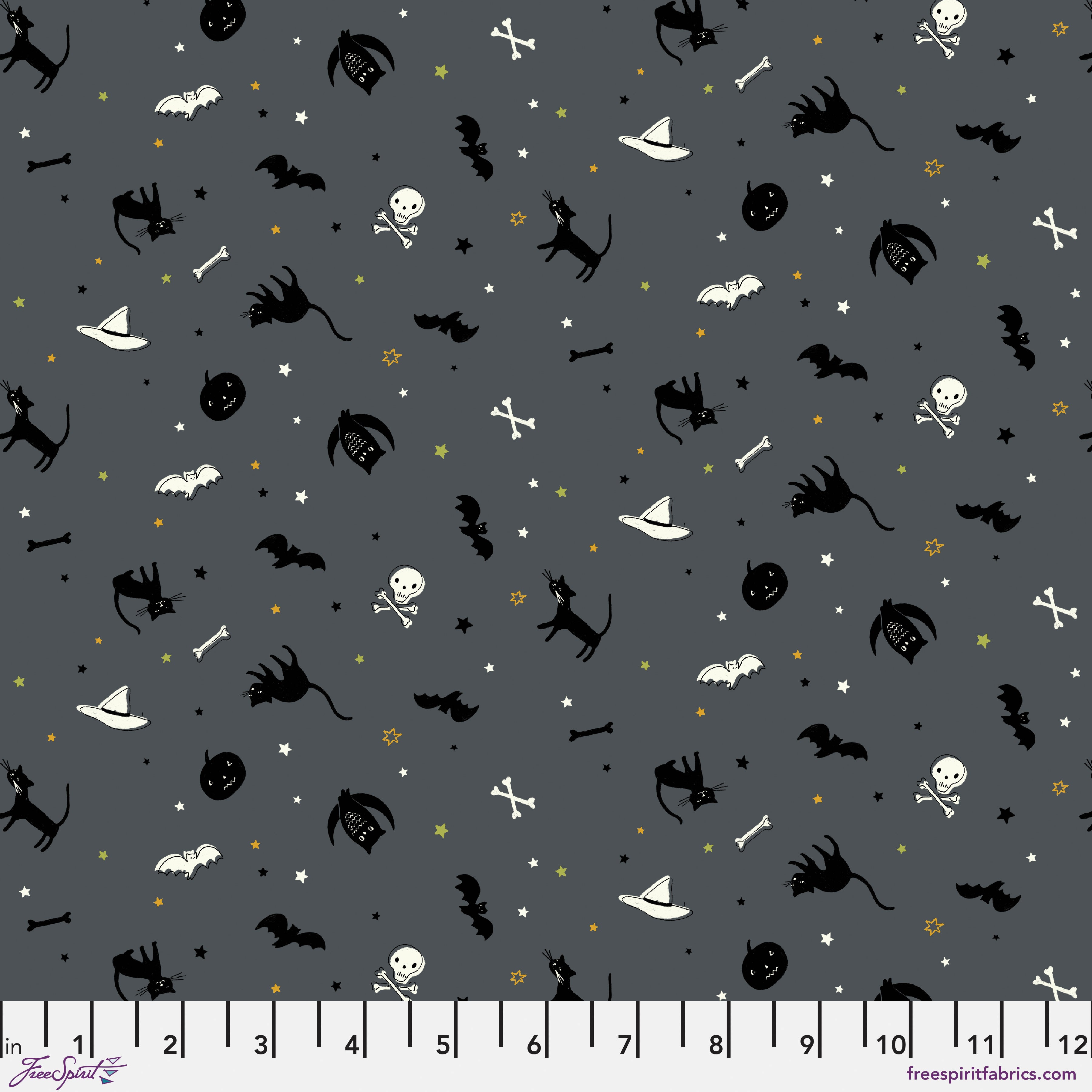 Haunted | Hocus Pocus Night - Slate by Brenda Walton for Free Spirit | PWBW018.XSLATE