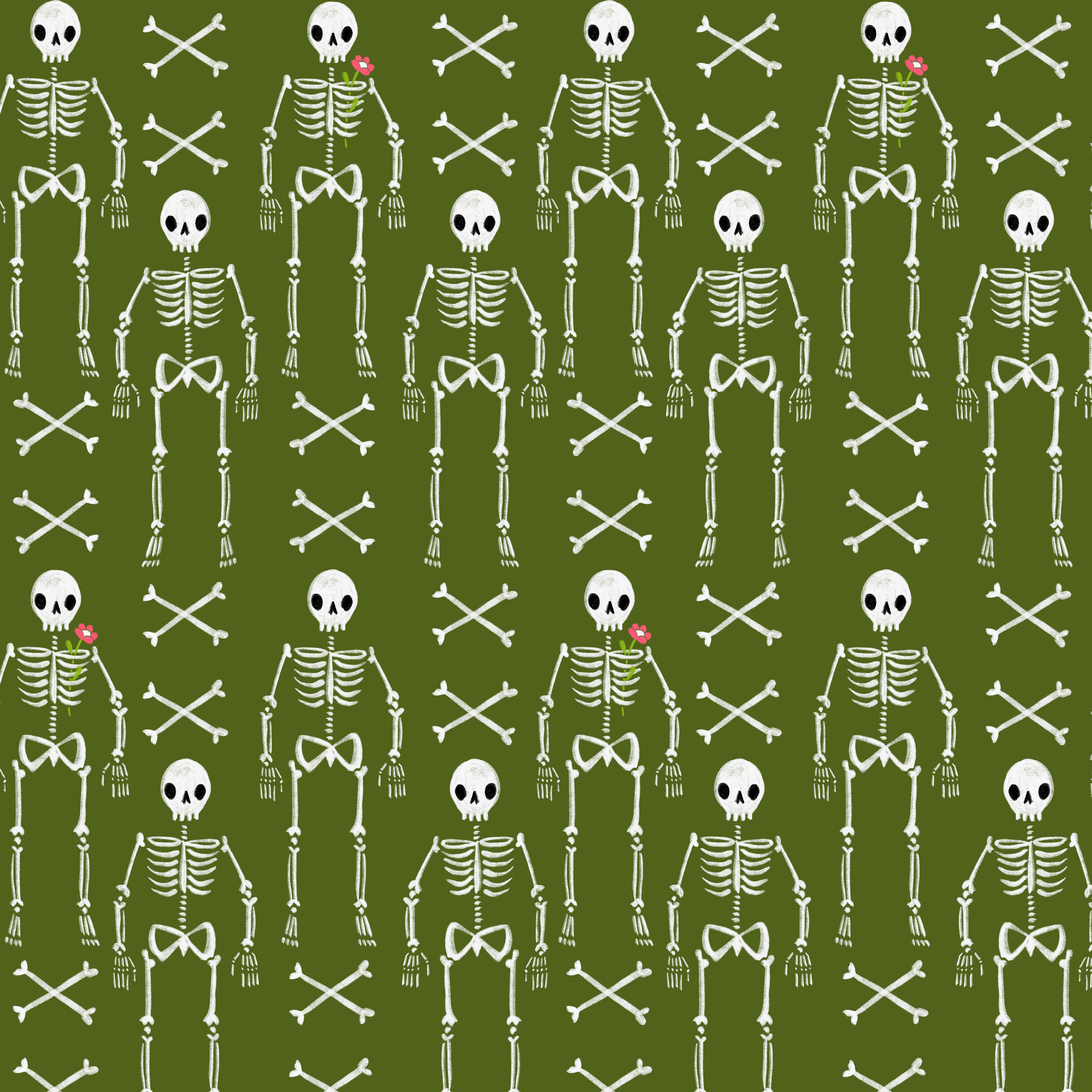 Pretty Creepy | No Bones About It - Olive by Cori Dantini for Free Spirit