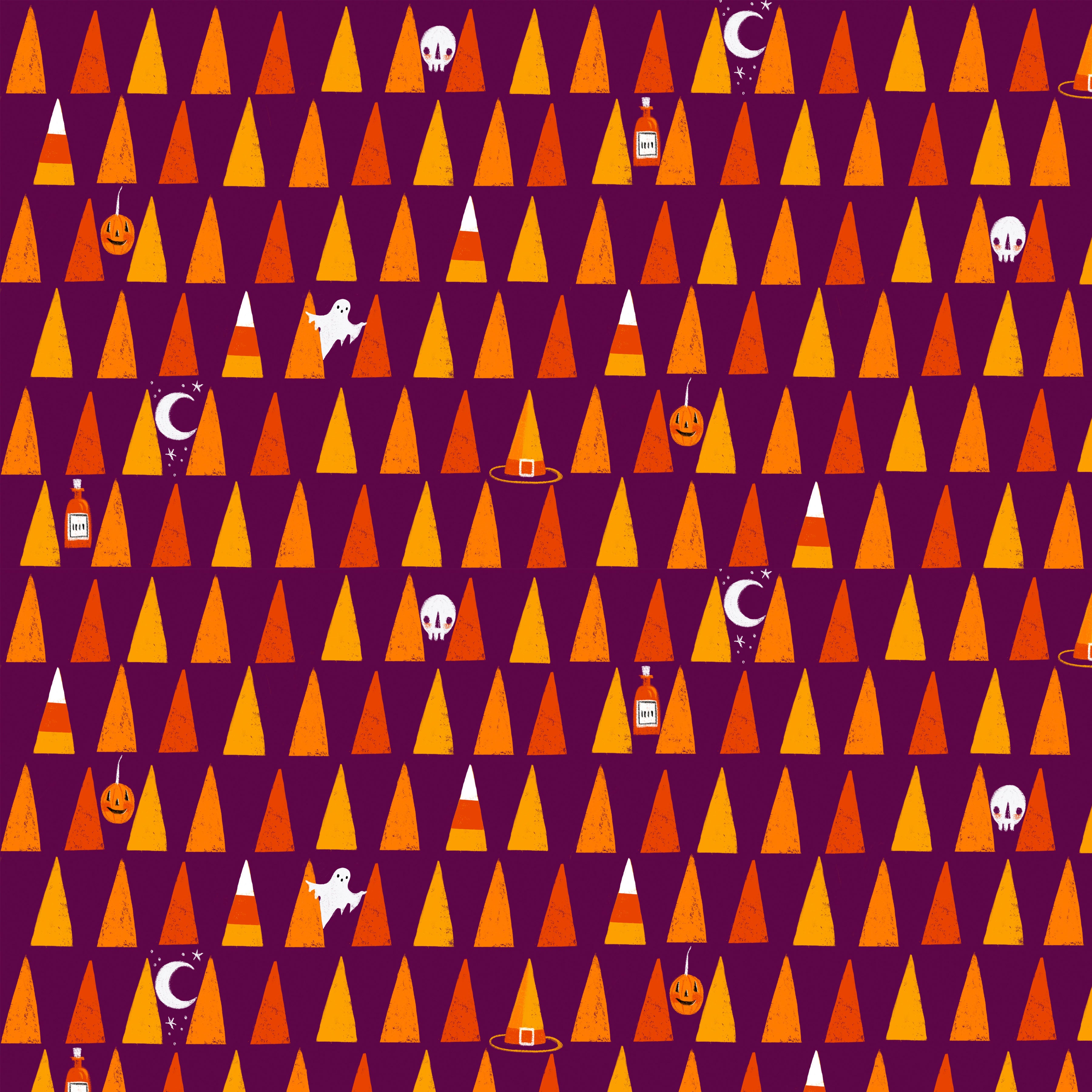 Ghostly Greetings | Candy Corn - Purple by Cori Dantini for Free Spirit