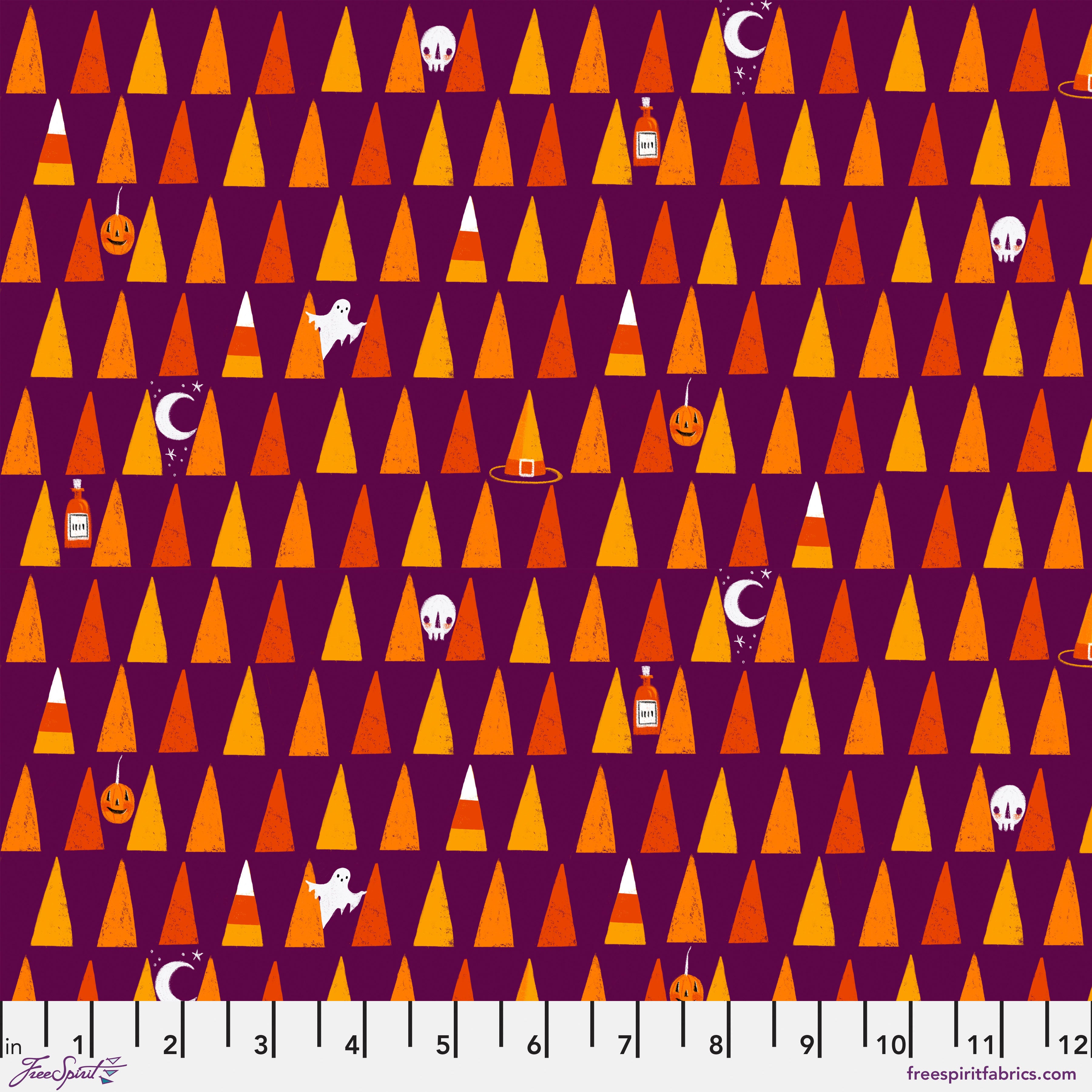 Ghostly Greetings | Candy Corn - Purple by Cori Dantini for Free Spirit