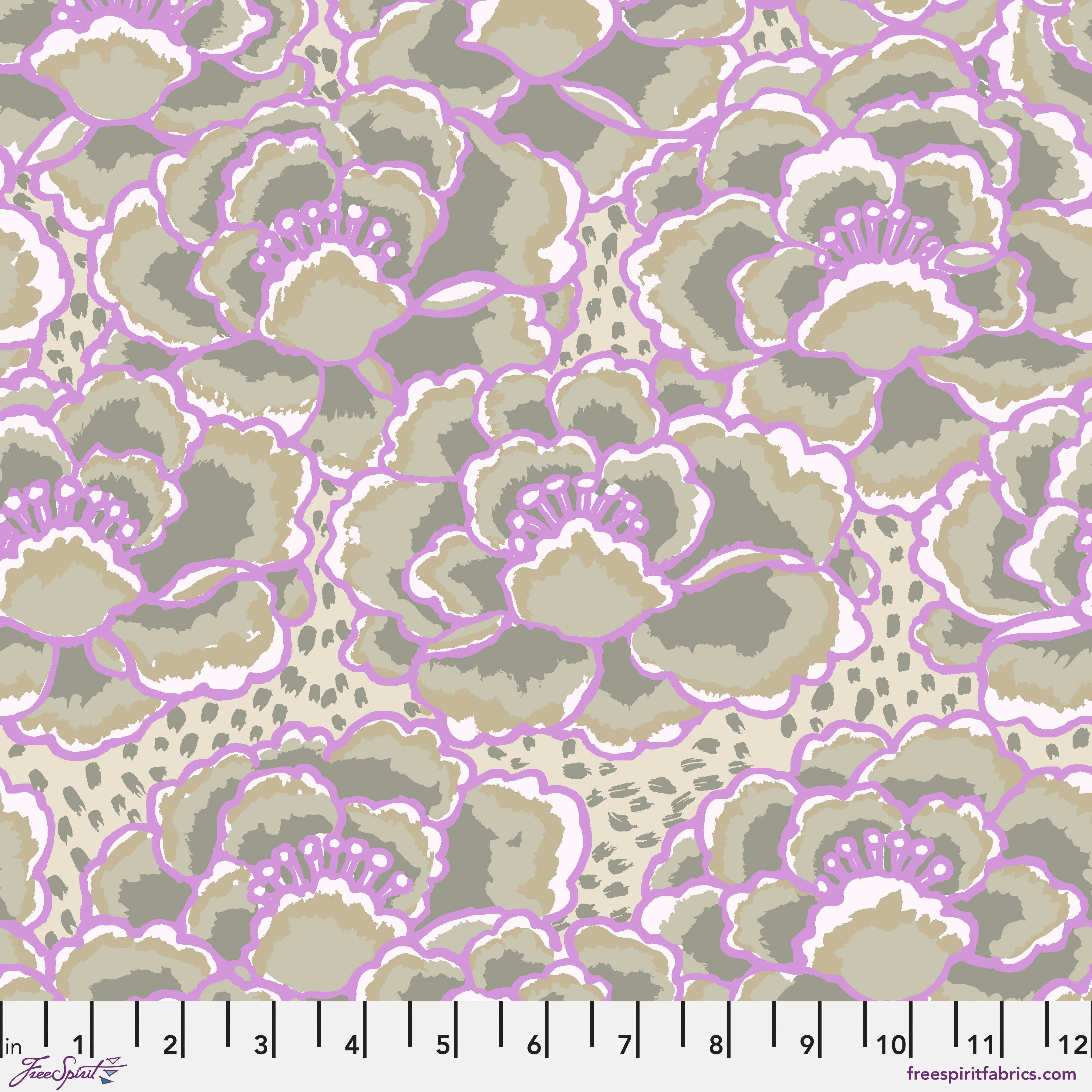 February 2023 | Tonal Floral Beige by Kaffe Fassett for Free Spirit | PWGP197.BEIGE