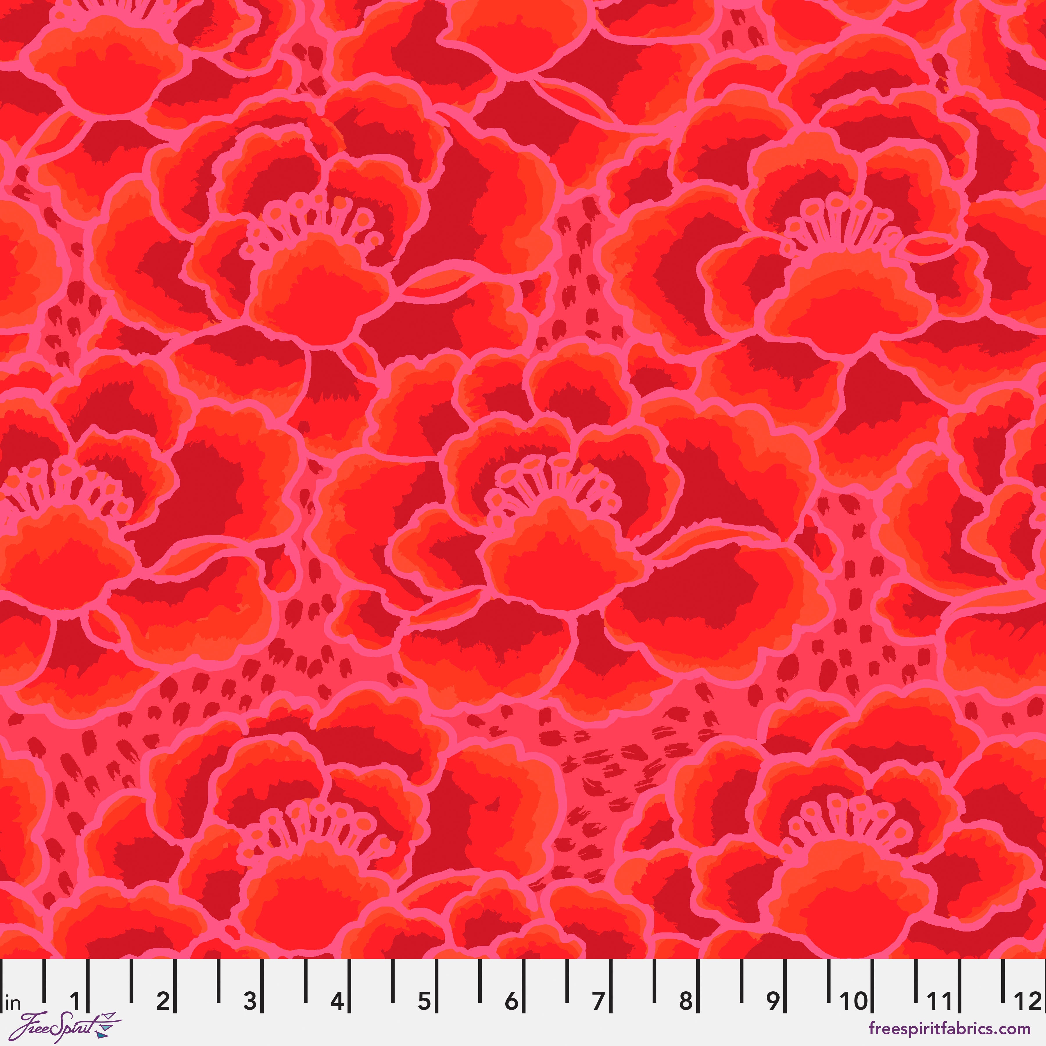 February 2023 | Tonal Floral Red by Kaffe Fassett for Free Spirit | PWGP197.RED