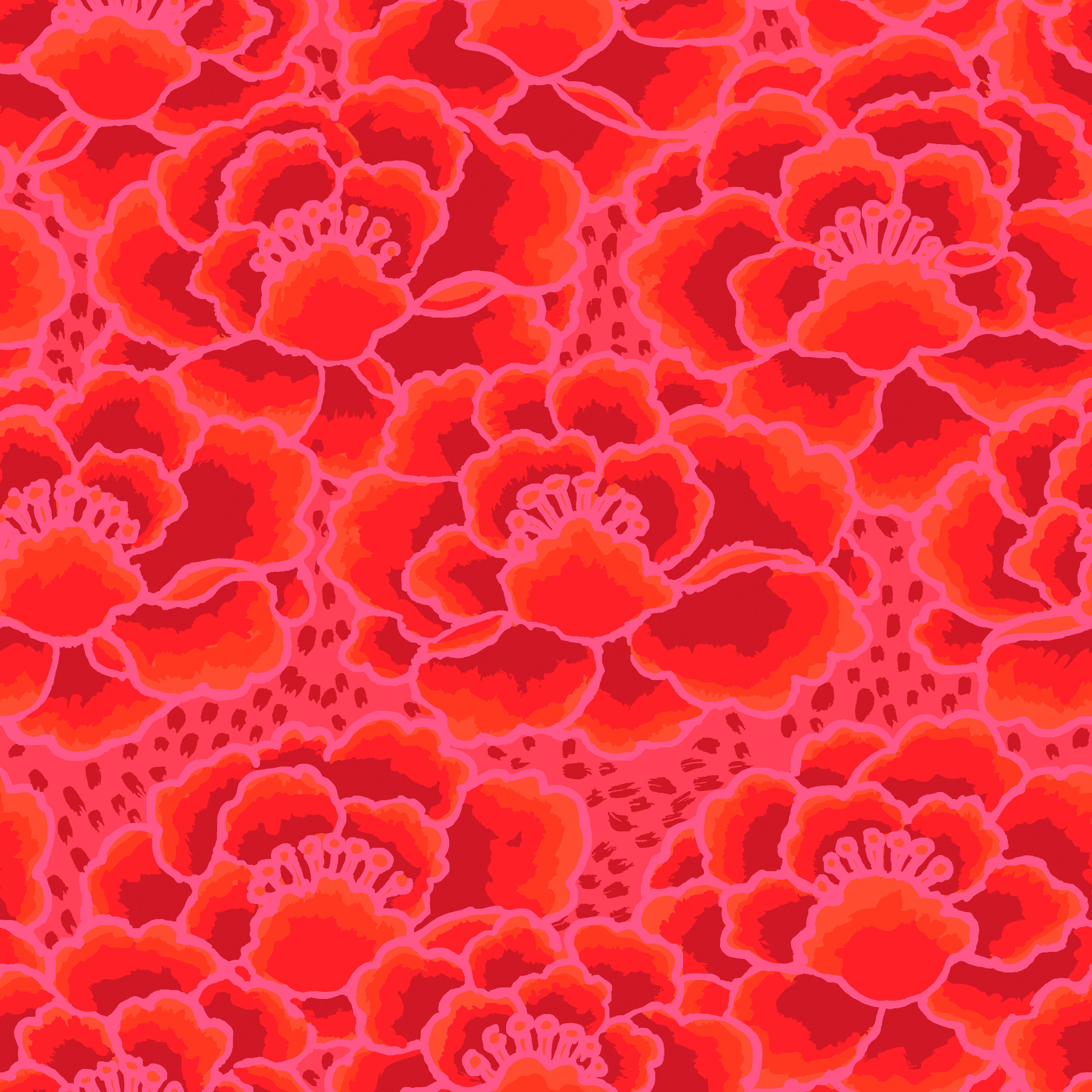 February 2023 | Tonal Floral Red by Kaffe Fassett for Free Spirit | PWGP197.RED