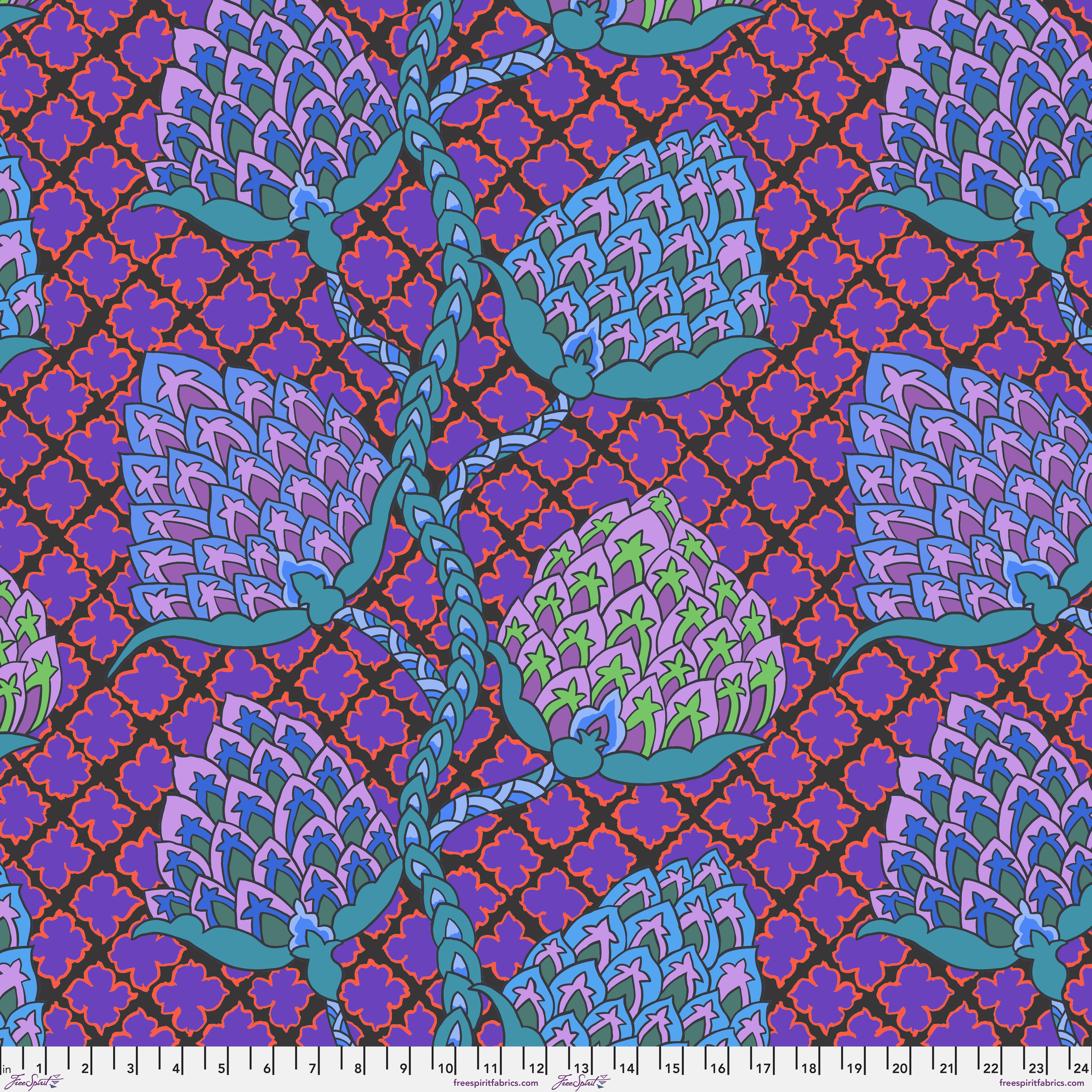 February 2024 | Paisley Flower - Blue by Philip Jacobs for the Kaffe Fassett Collective