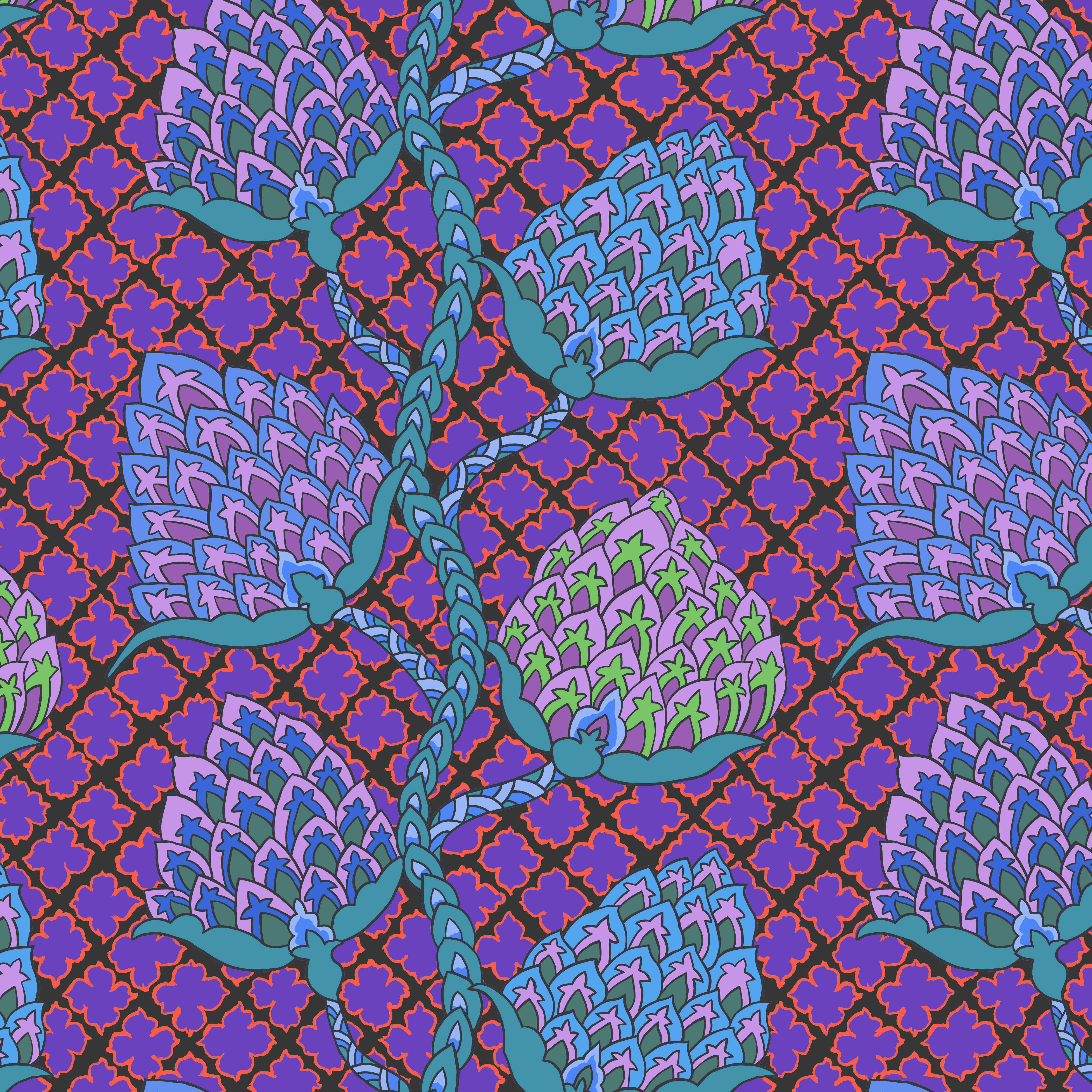 February 2024 | Paisley Flower - Blue by Philip Jacobs for the Kaffe Fassett Collective