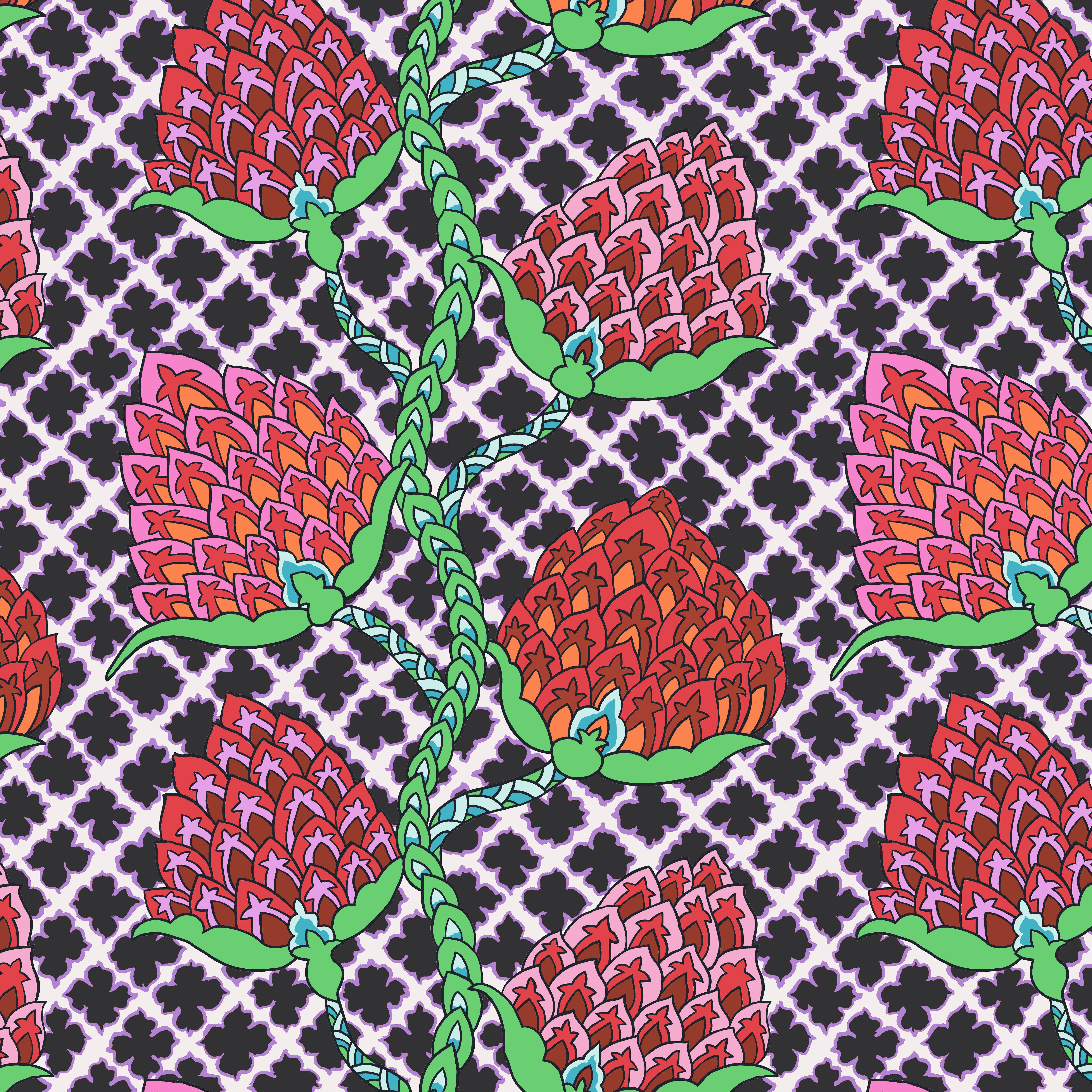 February 2024 | Paisley Flower - Contrast by Philip Jacobs for the Kaffe Fassett Collective