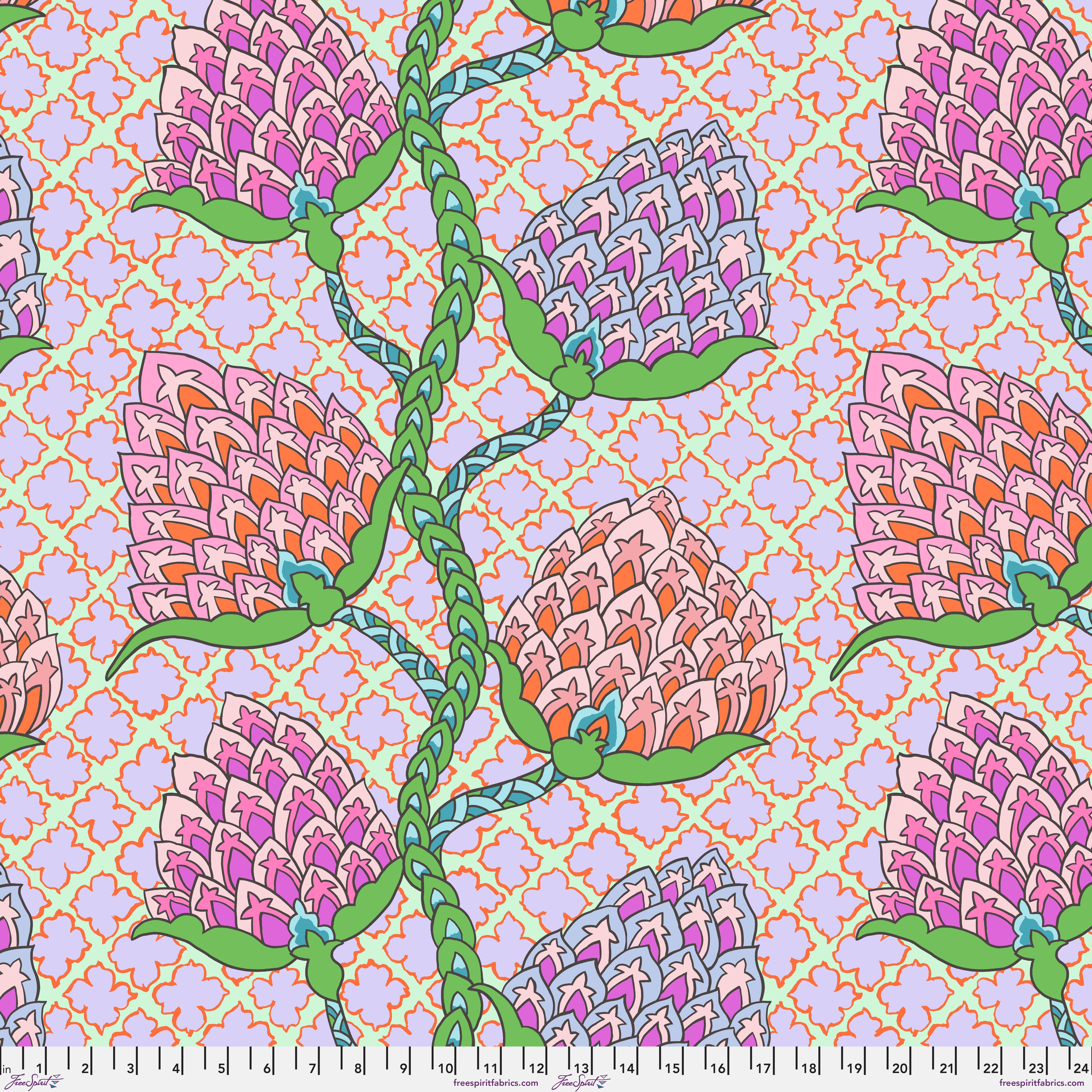 February 2024 | Paisley Flower - Pastel by Philip Jacobs for the Kaffe Fassett Collective