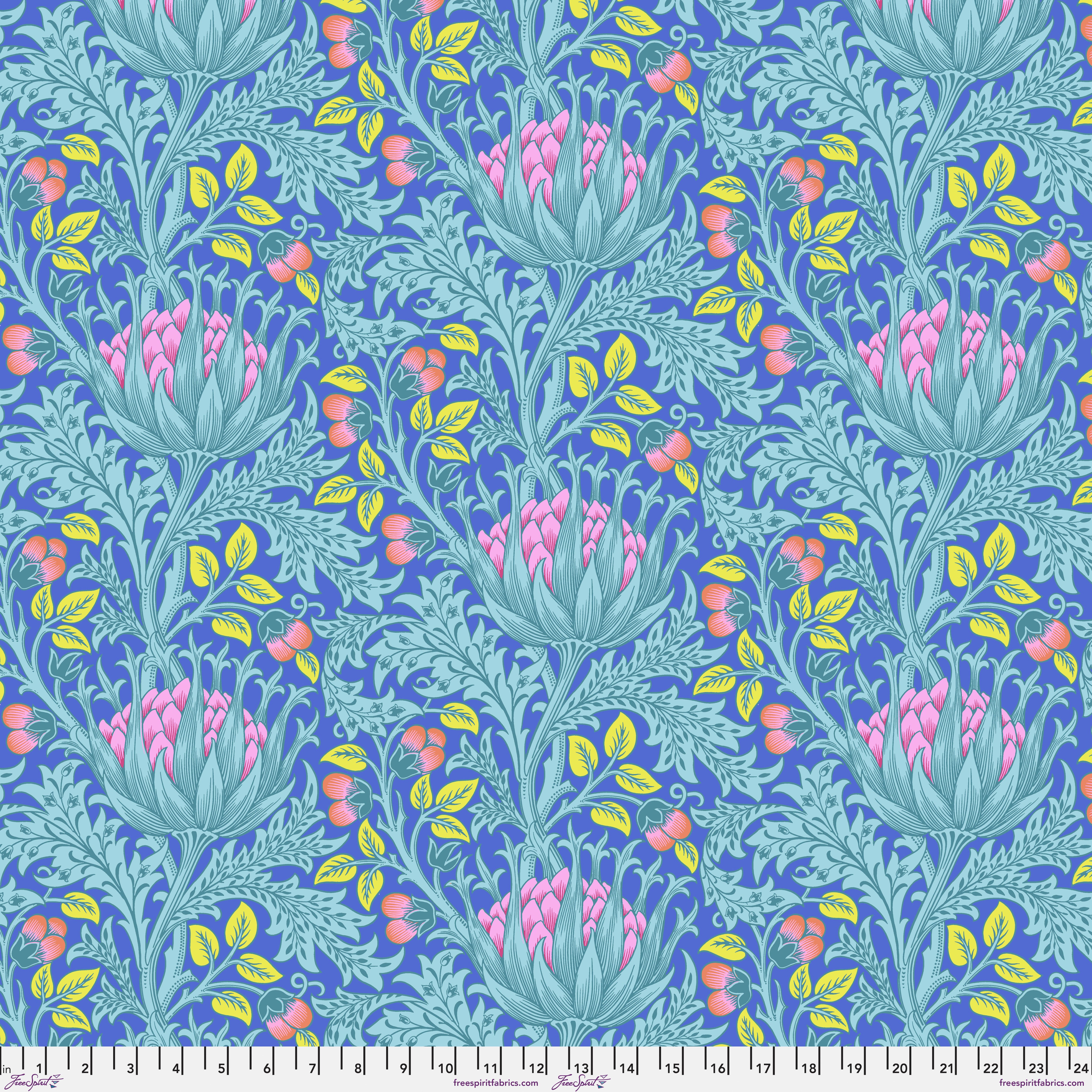 Kaffe Fassett x Morris & Co. | Artichoke - Blue by Free Spirit Fabrics | PWKW001.BLUE