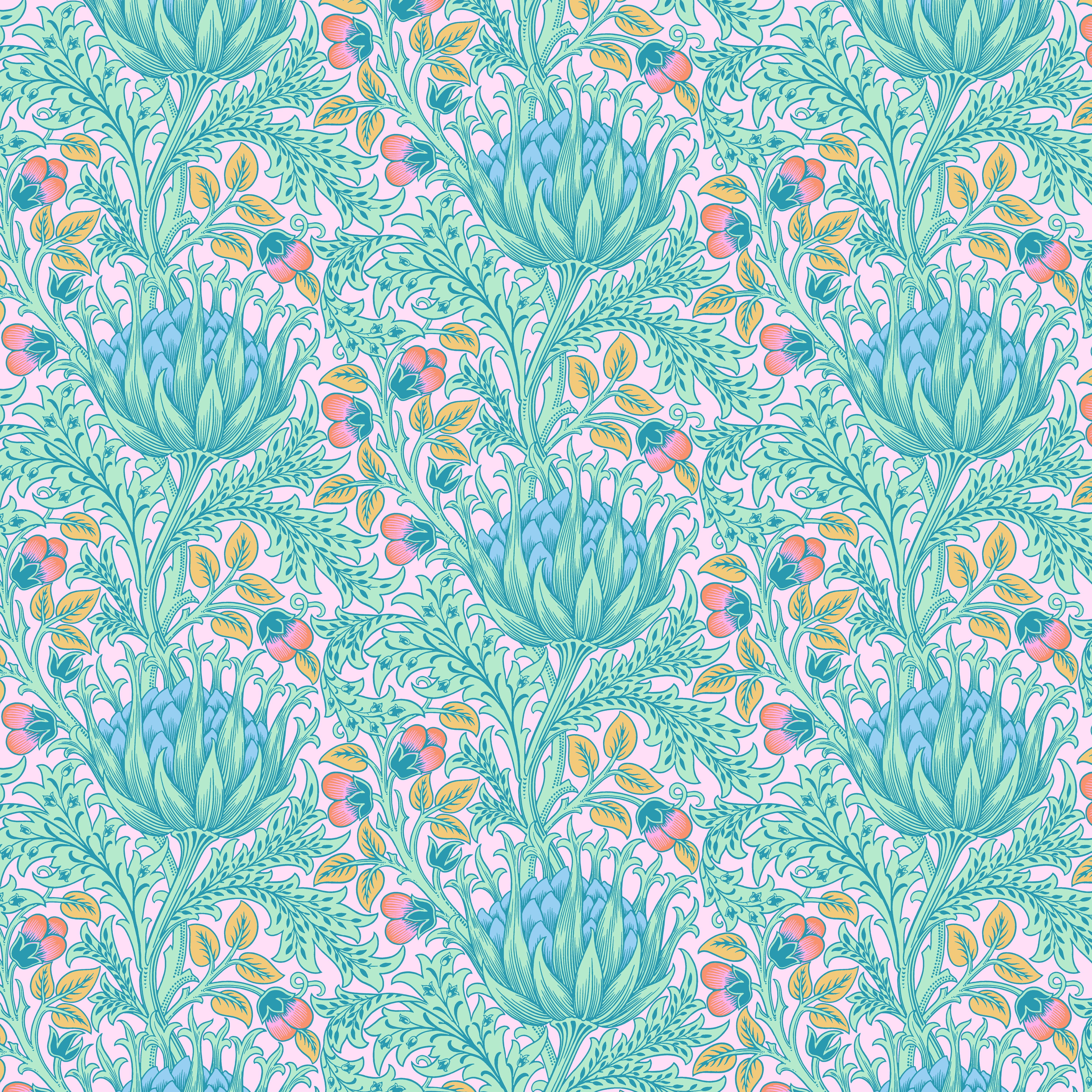 Kaffe Fassett x Morris & Co. | Artichoke - Lavender by Free Spirit Fabrics | PWKW001.LAVENDER