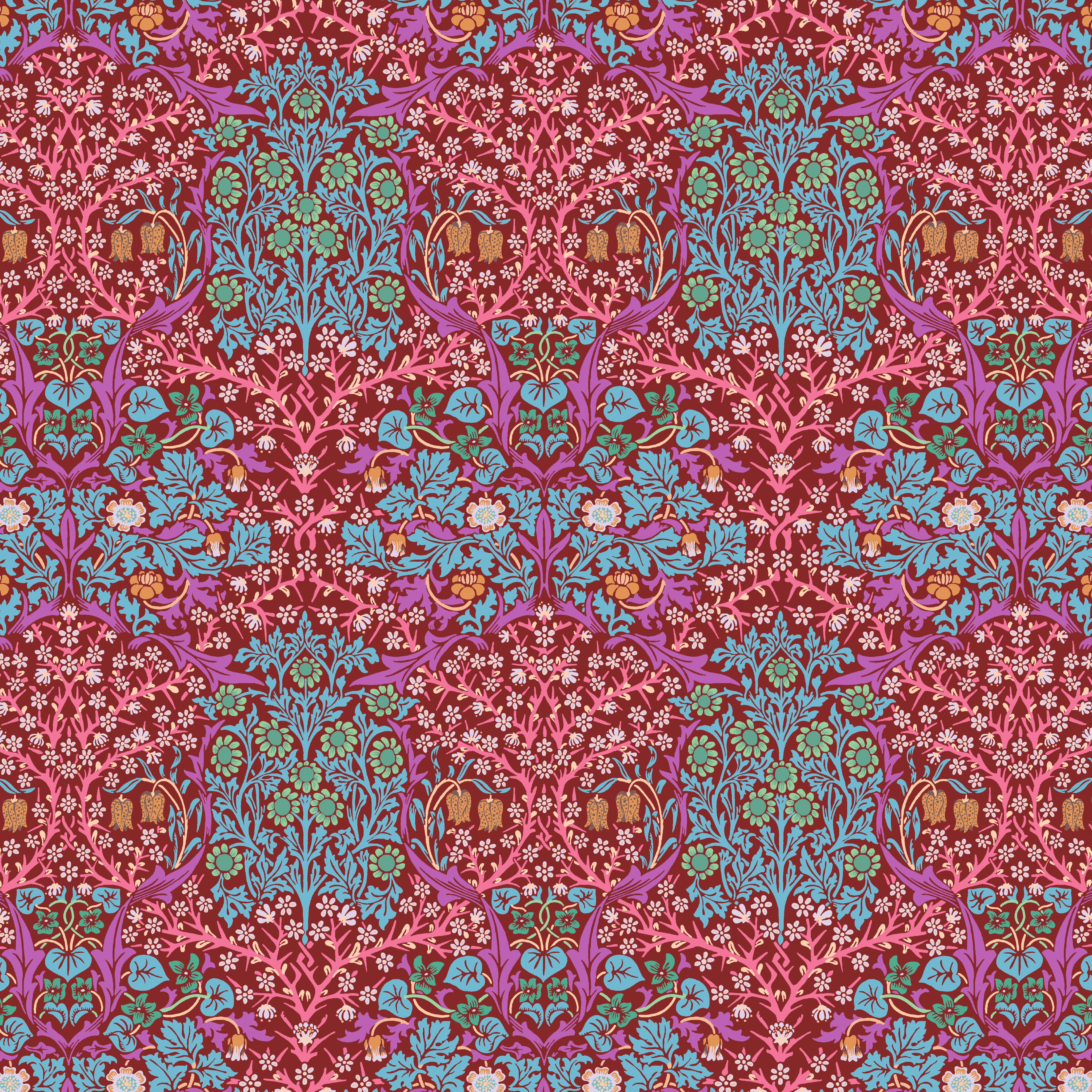 Kaffe Fassett x Morris & Co. | Blackthorn - Brown by Free Spirit Fabrics | PWKW002.BROWN