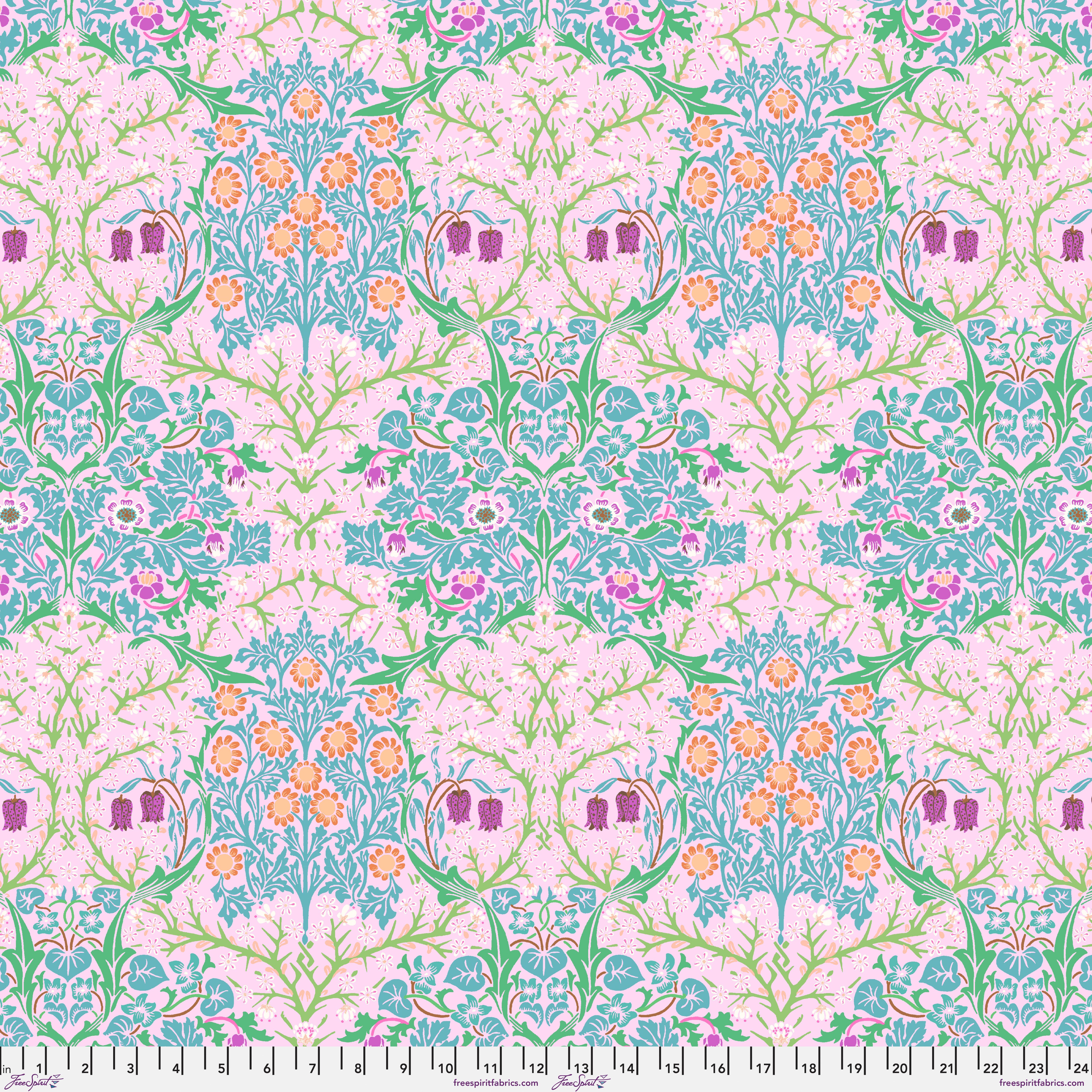 Kaffe Fassett x Morris & Co. | Blackthorn - Pink by Free Spirit Fabrics | PWKW002.PINK