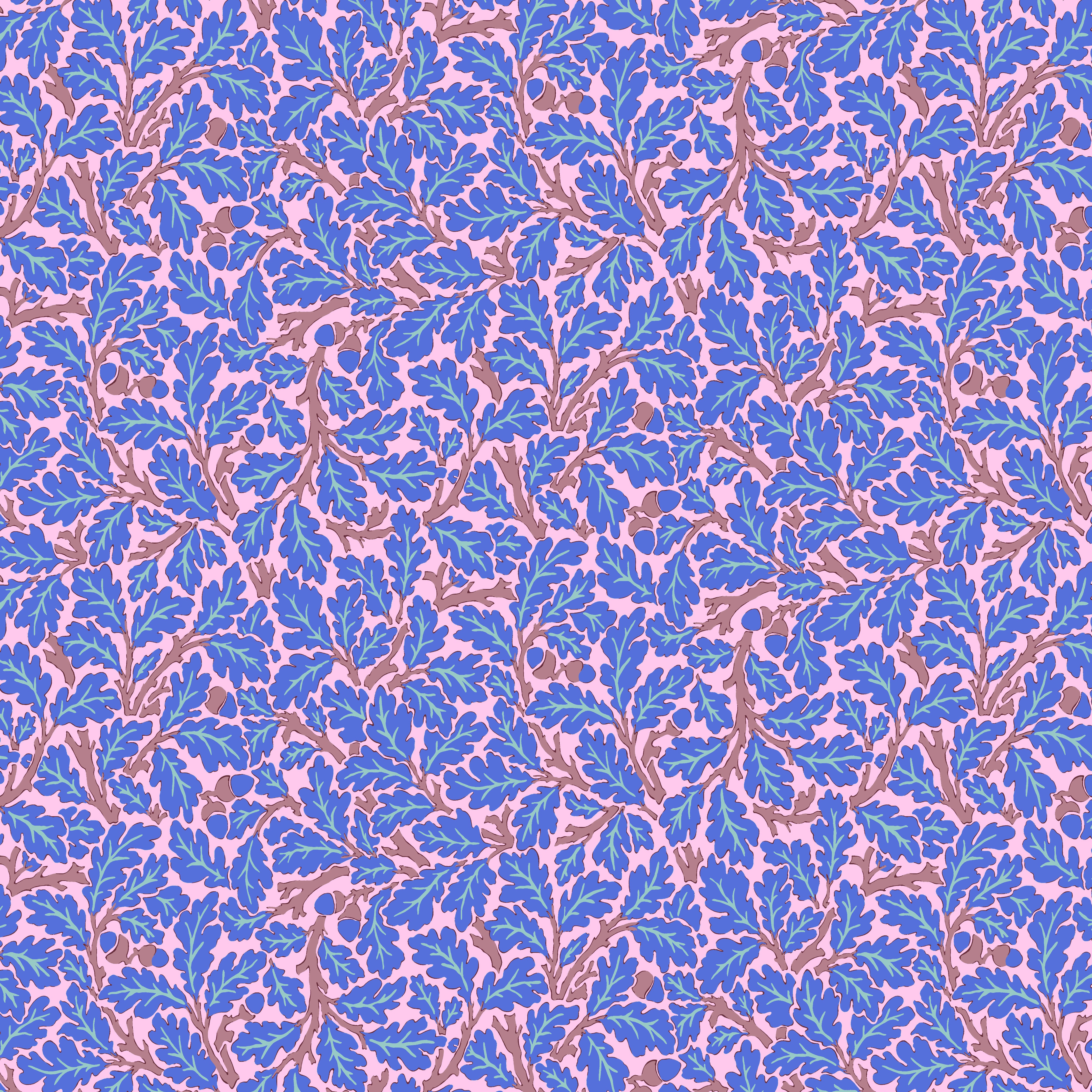 Kaffe Fassett x Morris & Co. | Oak - Blue by Free Spirit Fabrics | PWKW003.BLUE