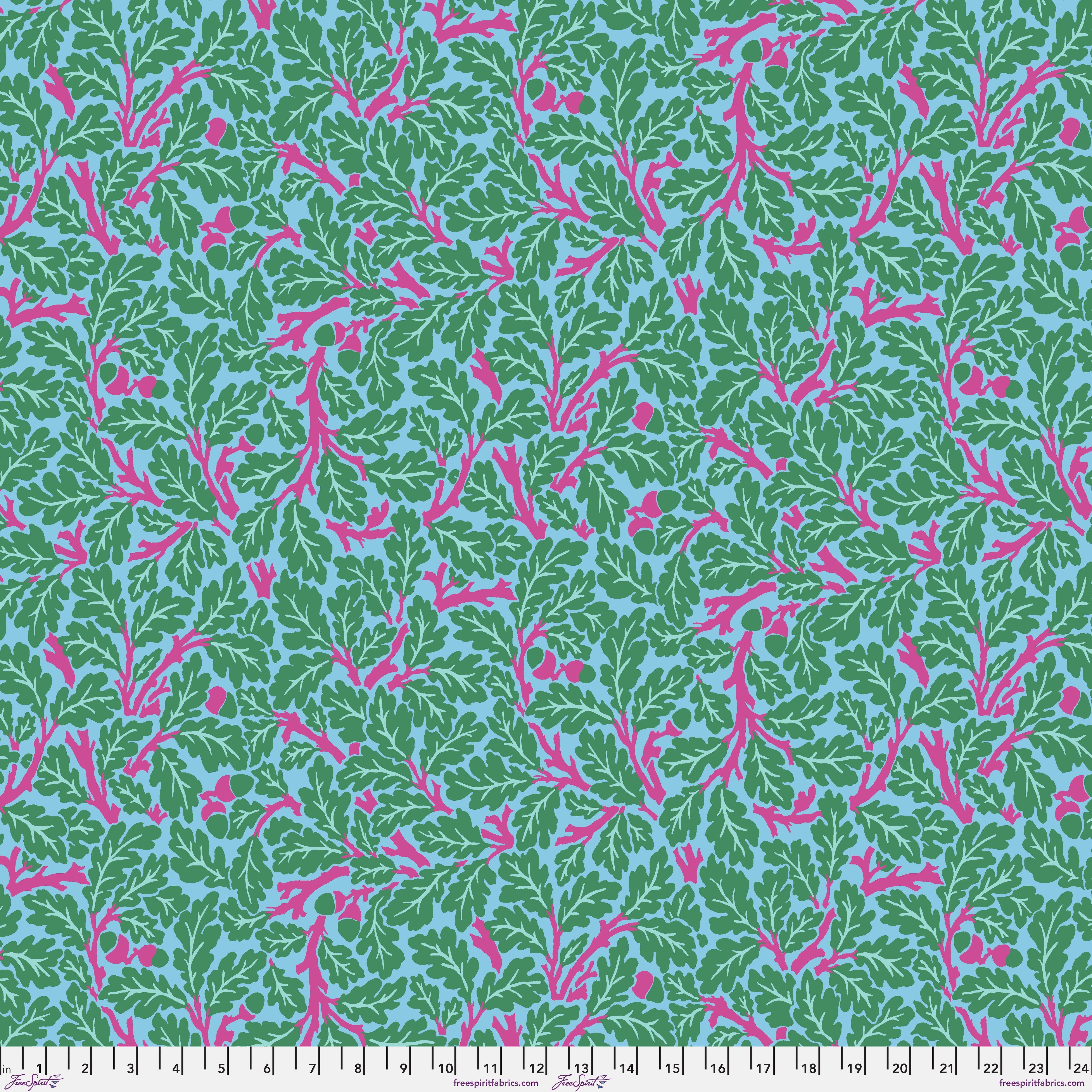 Kaffe Fassett x Morris & Co. | Oak - Turquoise by Free Spirit Fabrics | PWKW003.TURQUOISE