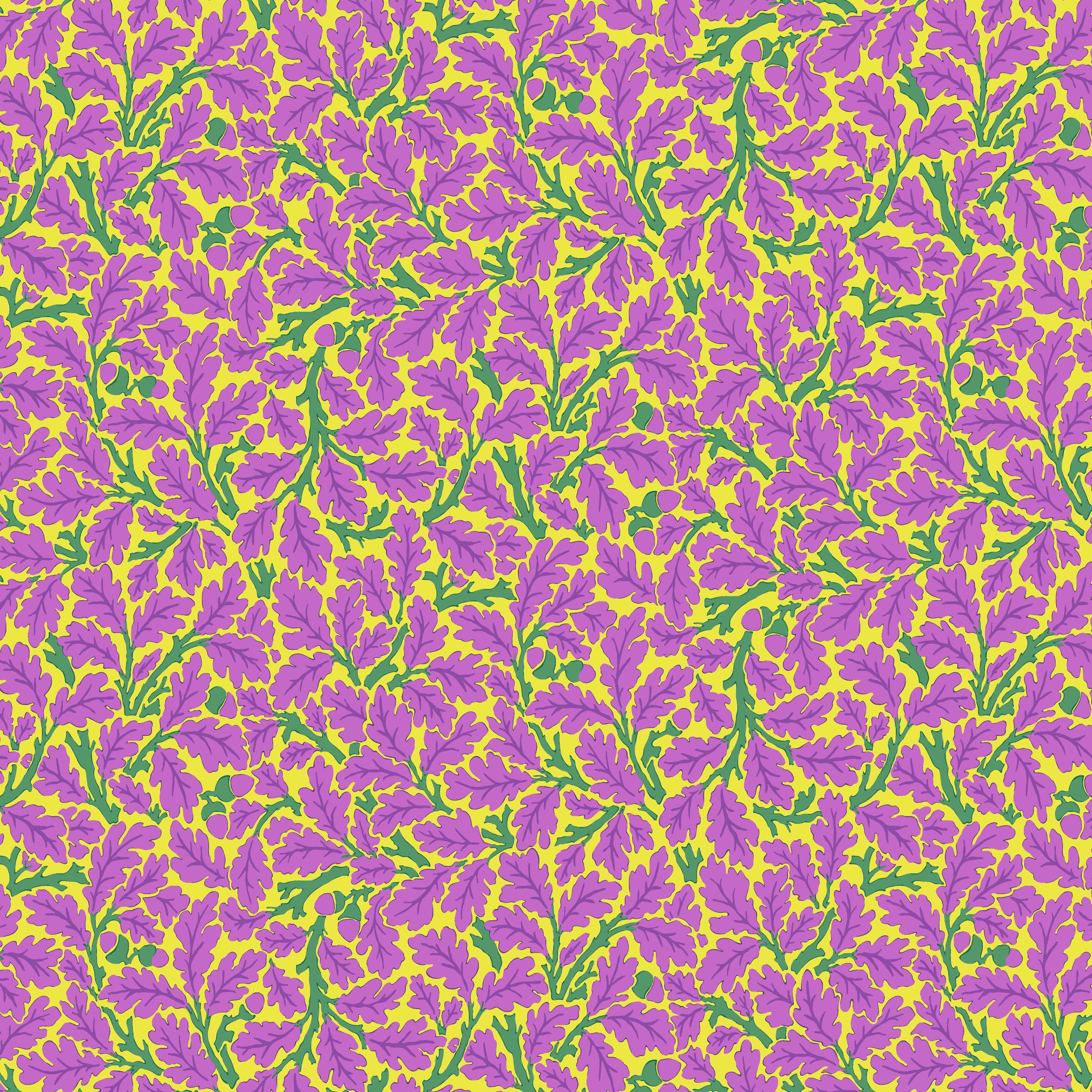 Kaffe Fassett x Morris & Co. | Oak - Violet by Free Spirit Fabrics | PWKW003.VIOLET