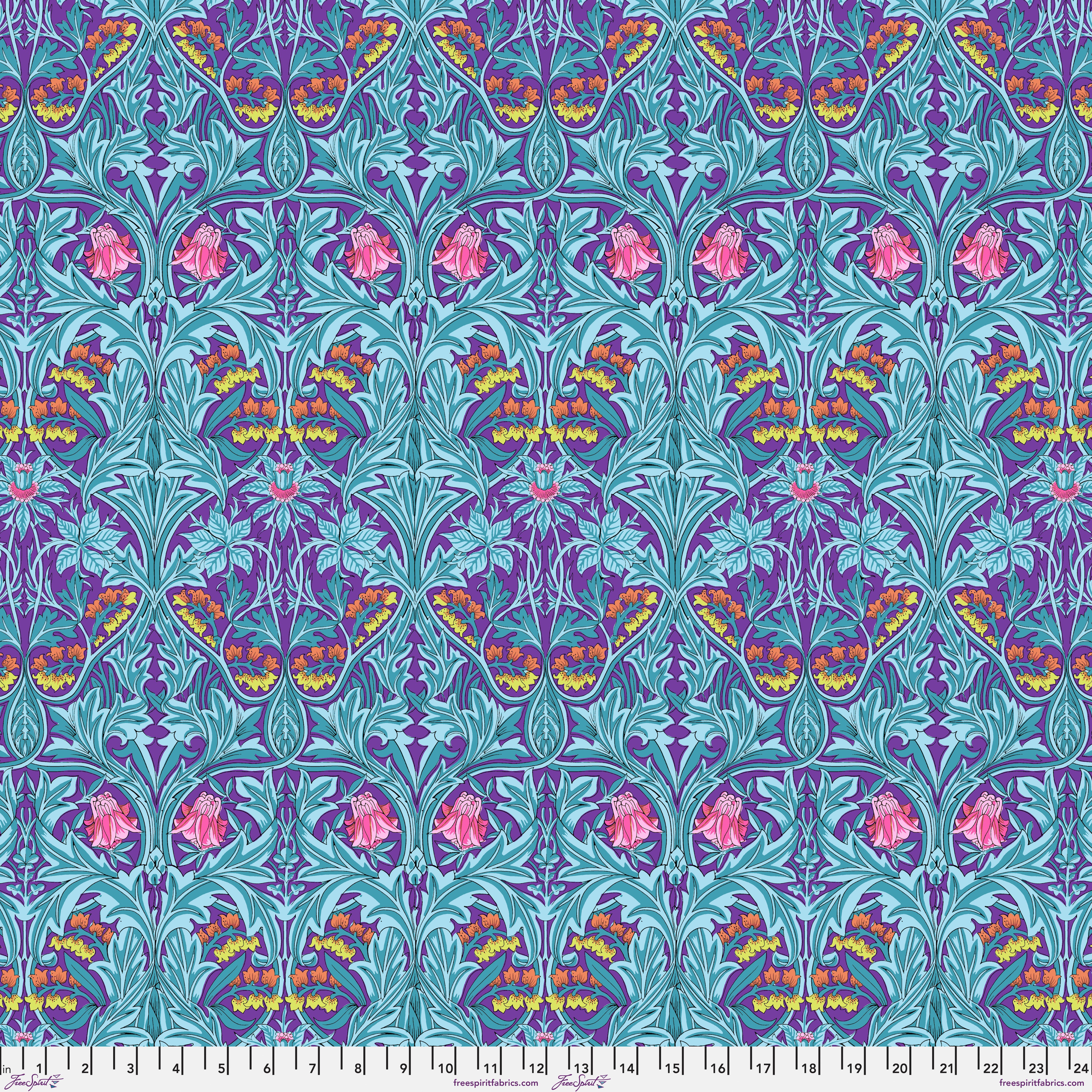 Kaffe Fassett x Morris & Co. | Bluebell - Purple by Free Spirit Fabrics | PWKW004.PURPLE