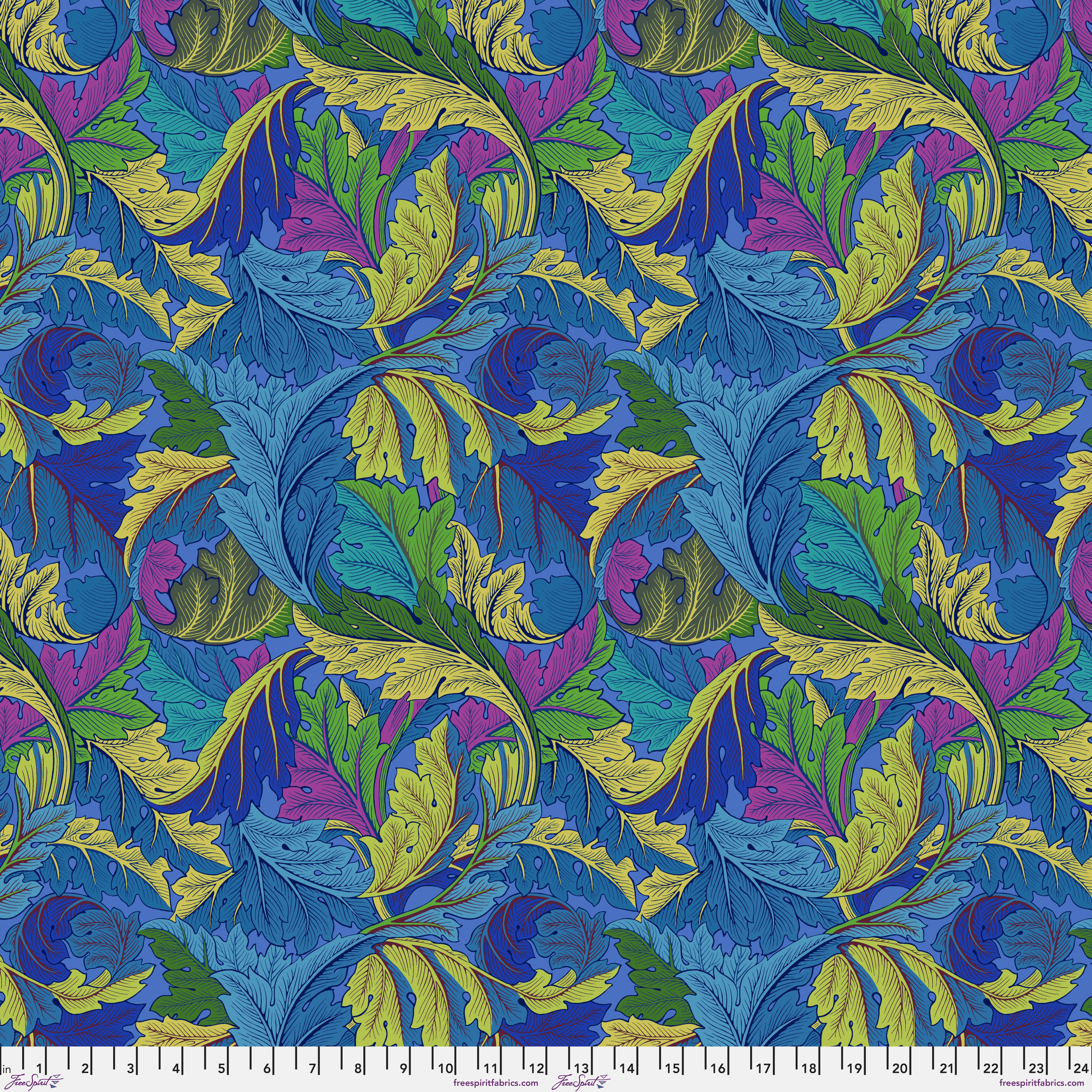 Kaffe Fassett x Morris & Co. | Acanthus - Cobalt by Free Spirit Fabrics | PWKW006.COBALT