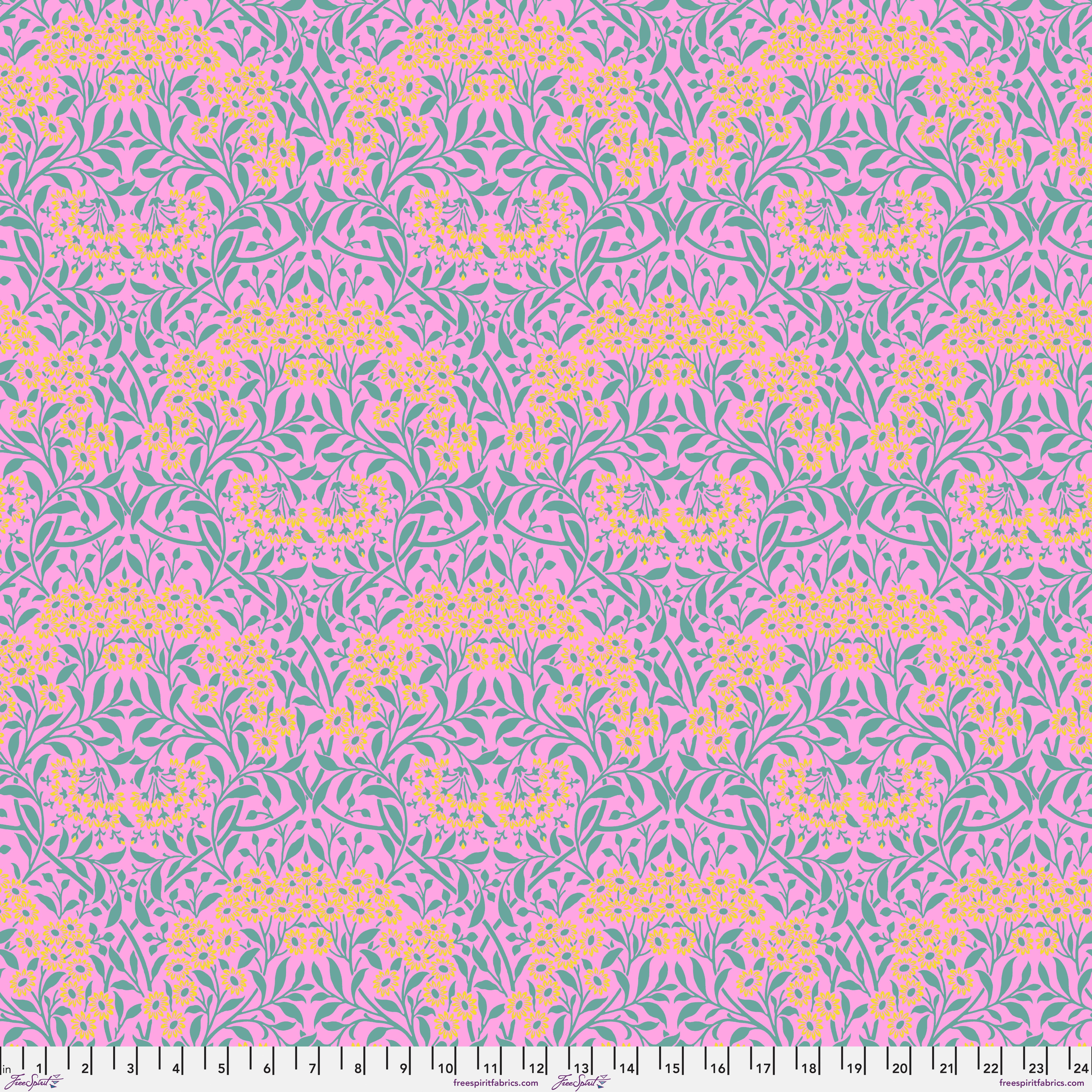 Kaffe Fassett x Morris & Co. | Michaelmas Daisy - Pink by Free Spirit Fabrics | PWKW007.PINK