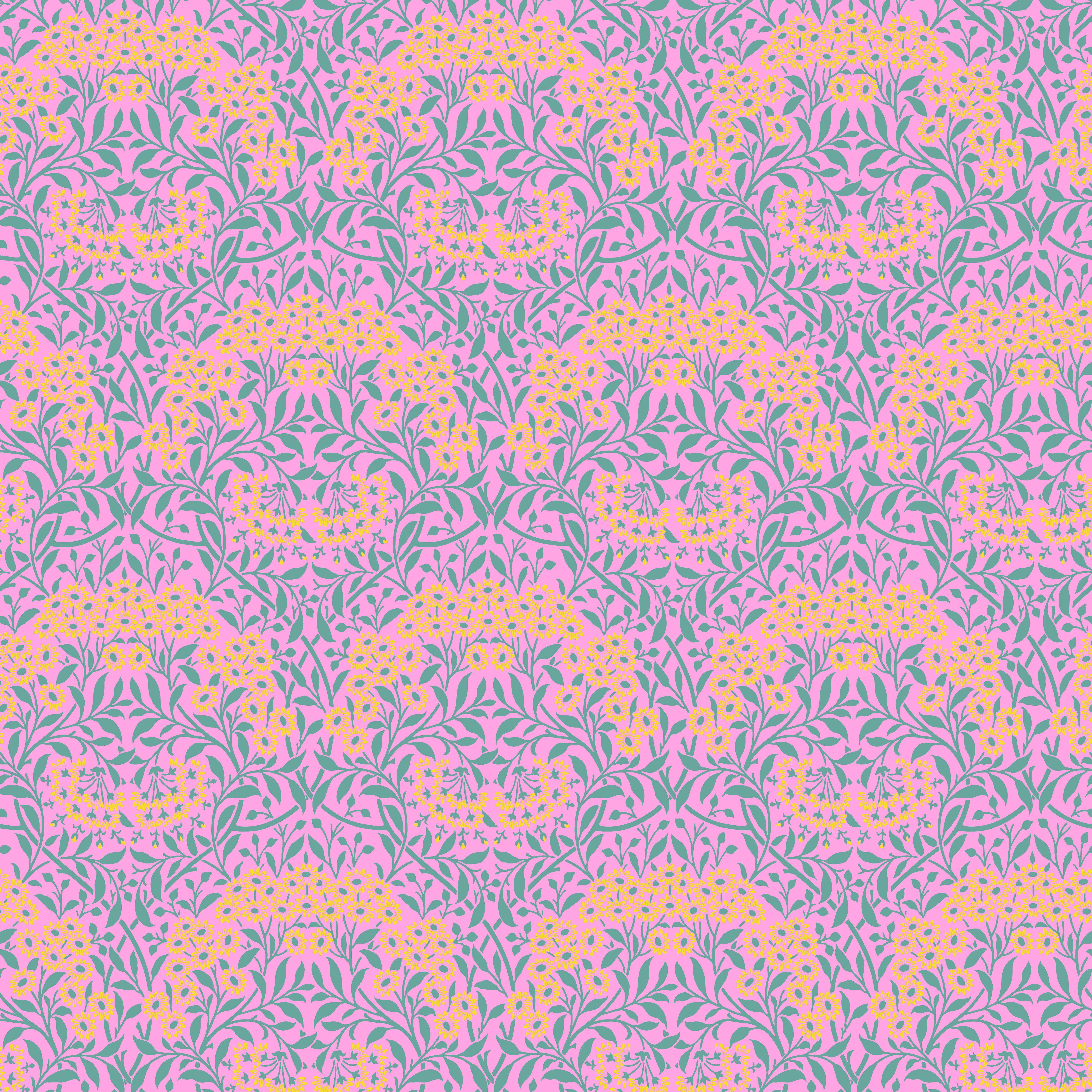 Kaffe Fassett x Morris & Co. | Michaelmas Daisy - Pink by Free Spirit Fabrics | PWKW007.PINK