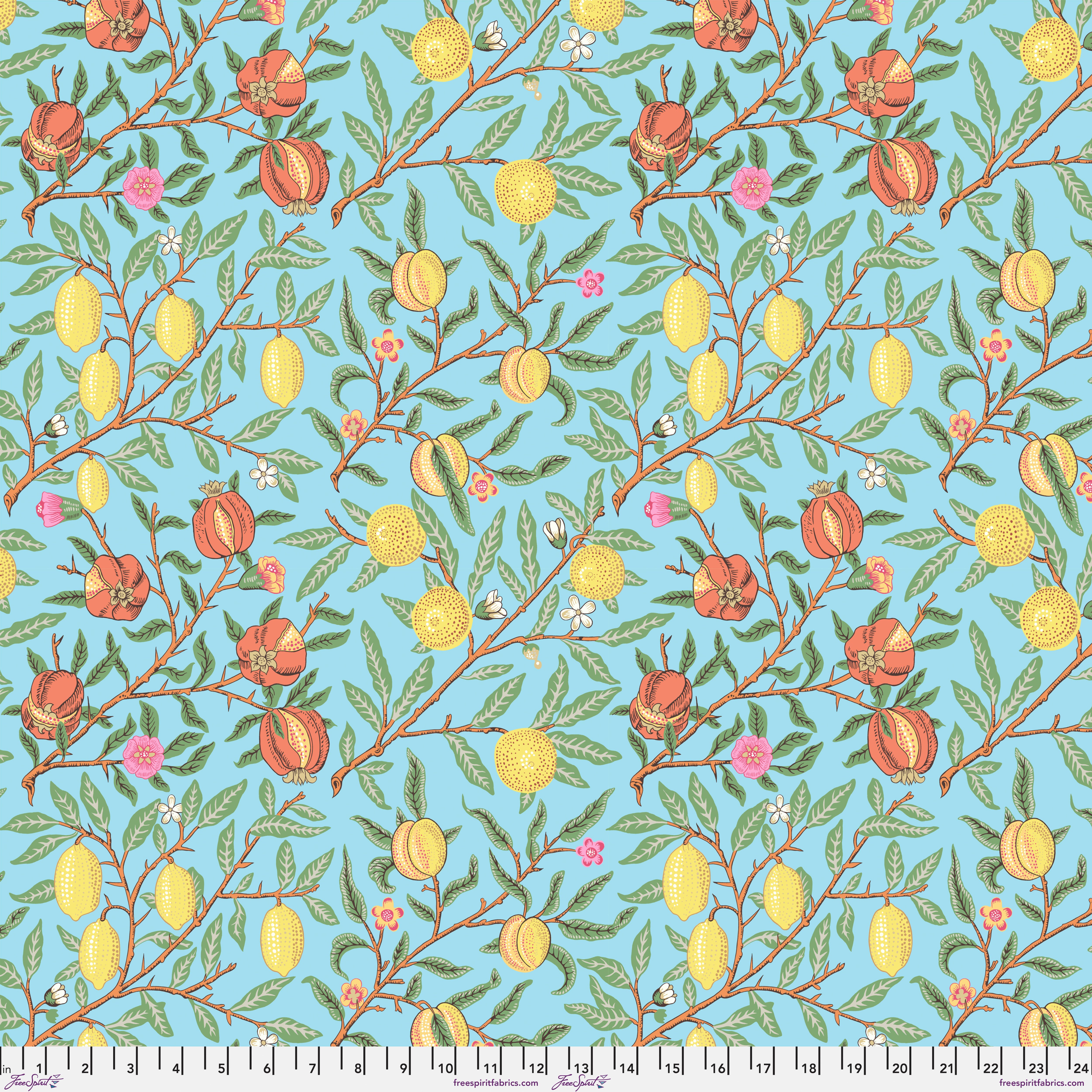 Kaffe Fassett x Morris & Co. | Fruit - Duck Egg by Free Spirit Fabrics | PWKW010.DUCKEGG