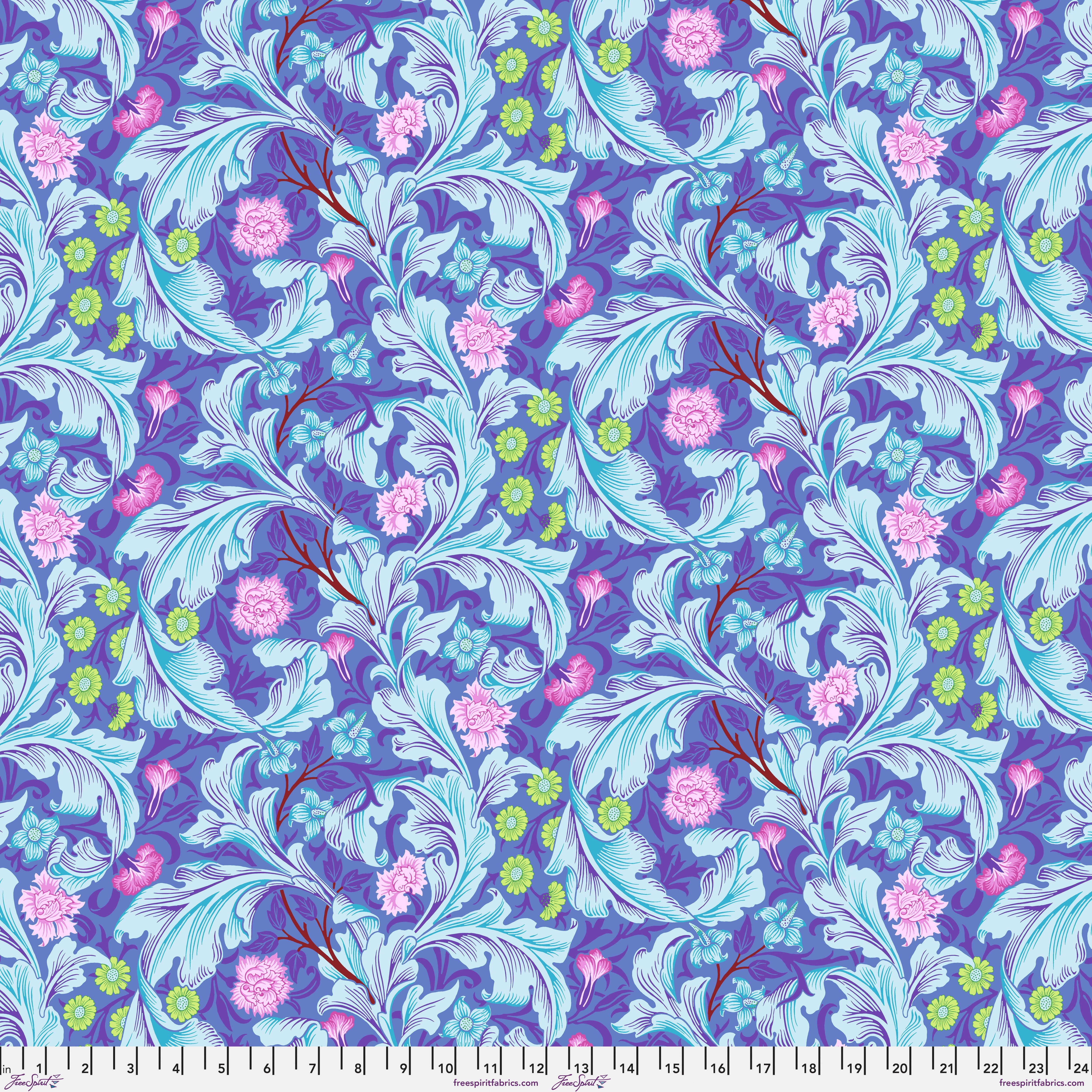 Kaffe Fassett x Morris & Co. | Leicester - Cobalt by Free Spirit Fabrics | PWKW011.COBALT