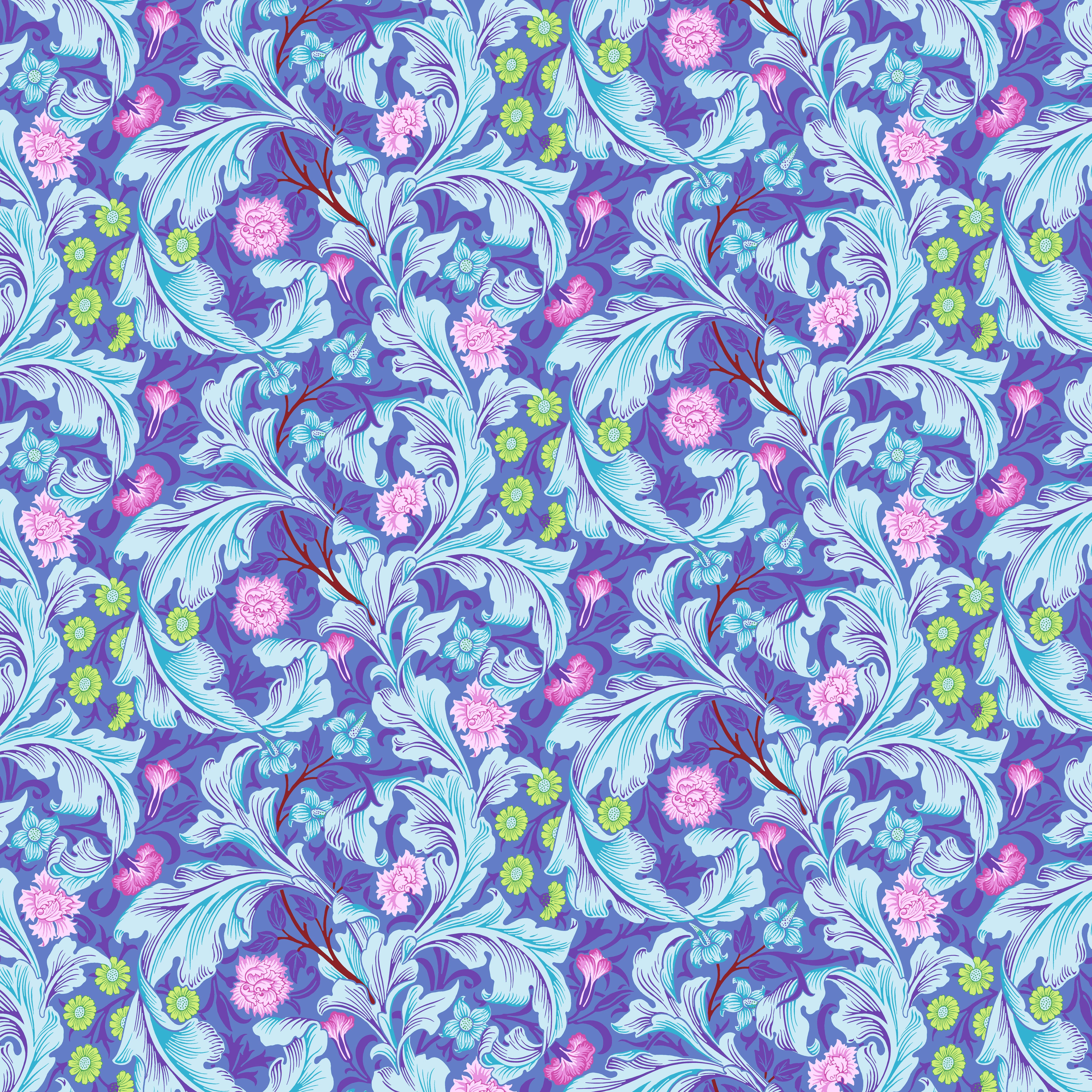 Kaffe Fassett x Morris & Co. | Leicester - Cobalt by Free Spirit Fabrics | PWKW011.COBALT