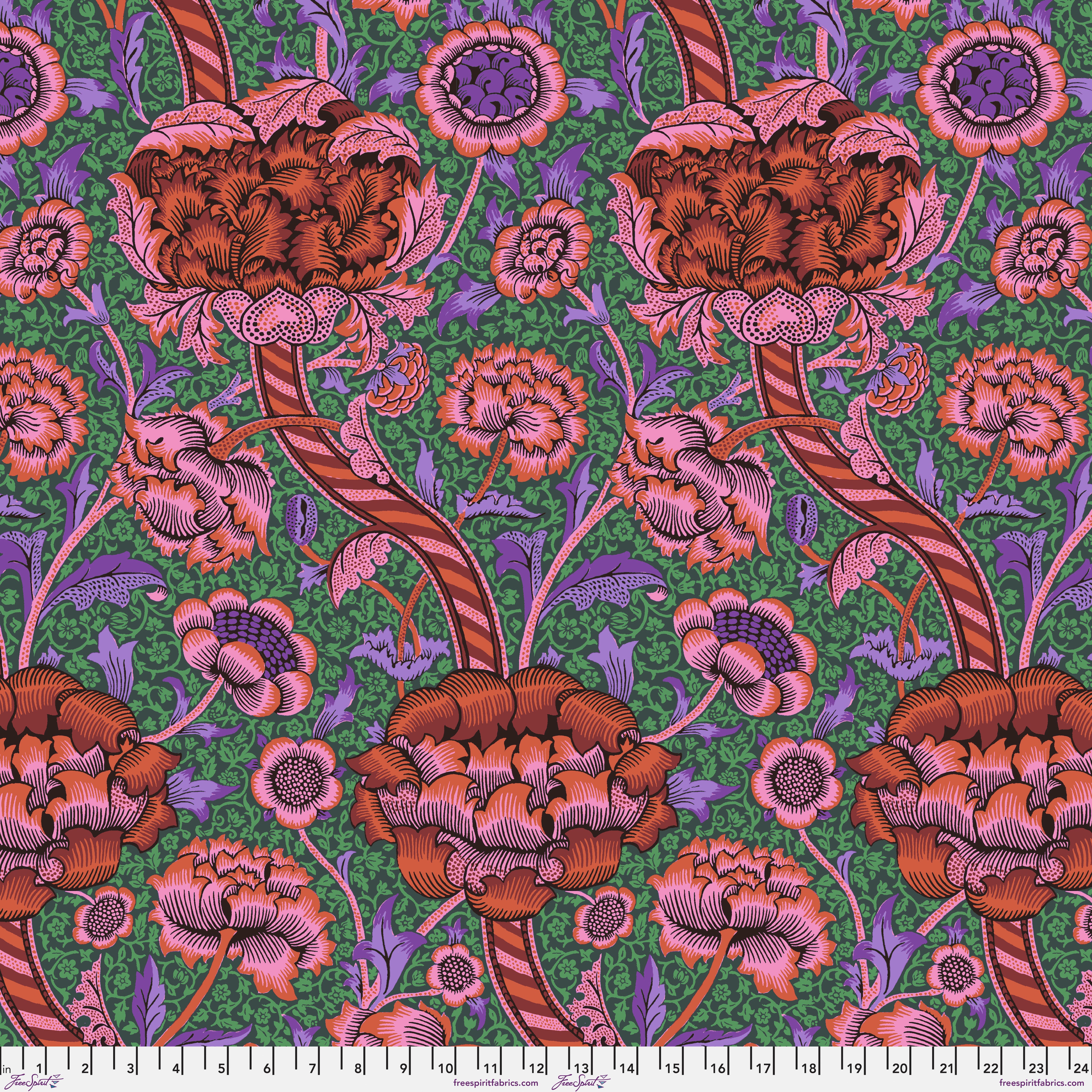 Kaffe Fassett x Morris & Co. | Wandle - Red by Free Spirit Fabrics | PWKW012.RED