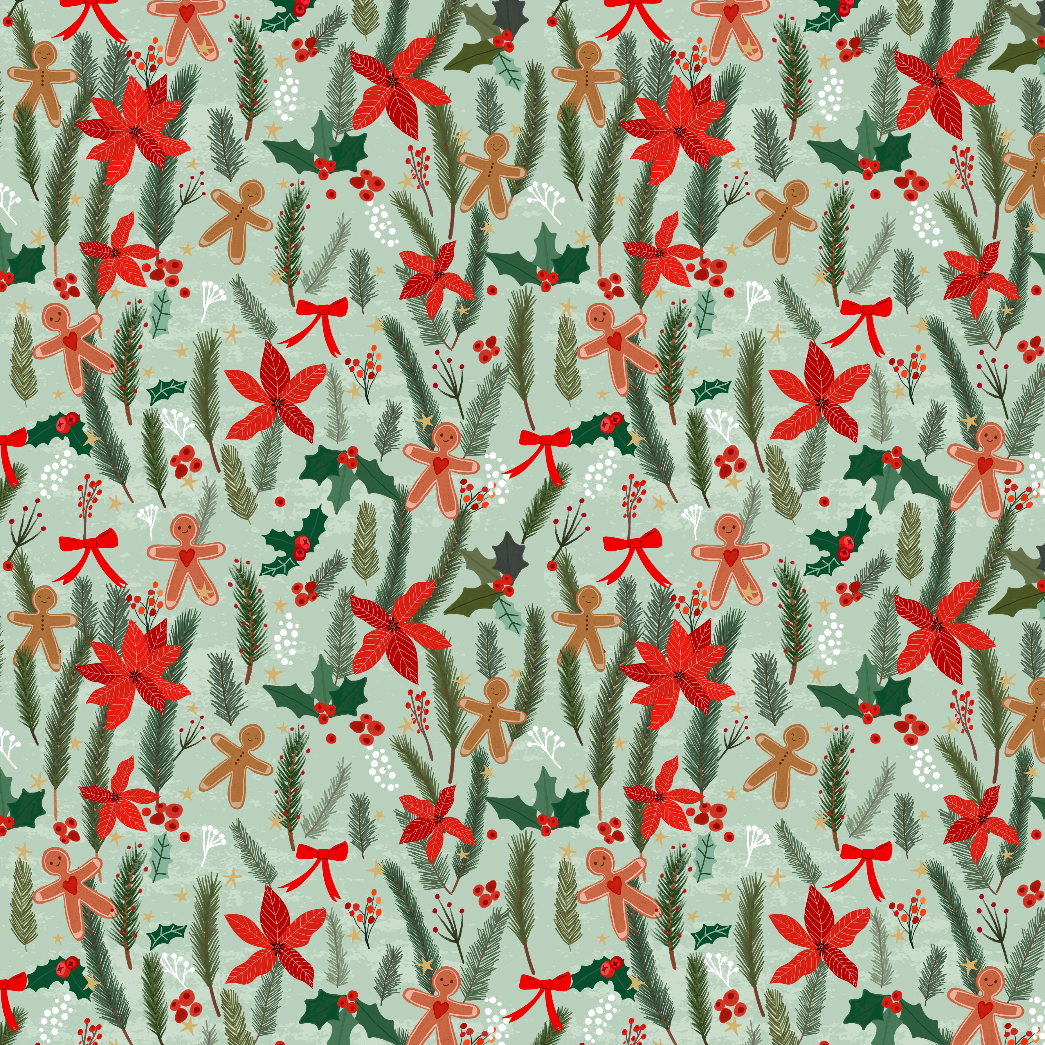 Christmas Spirit | Ginger Heart - Sage by Mia Charro for Free Spirit | PWMC074.XSAGE