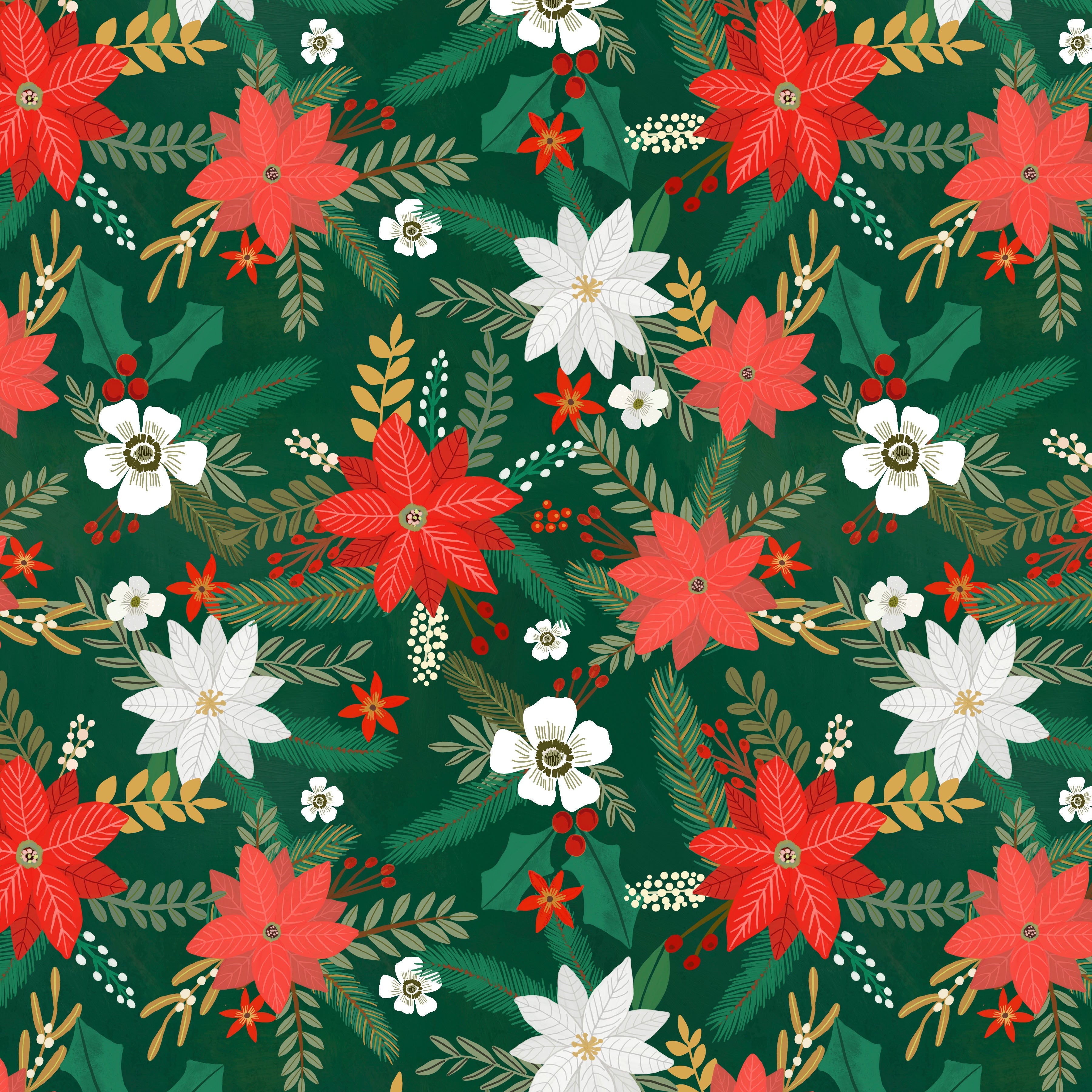 Christmas Spirit | Greenery Love - Green by Mia Charro for Free Spirit | PWMC075.XGREEN