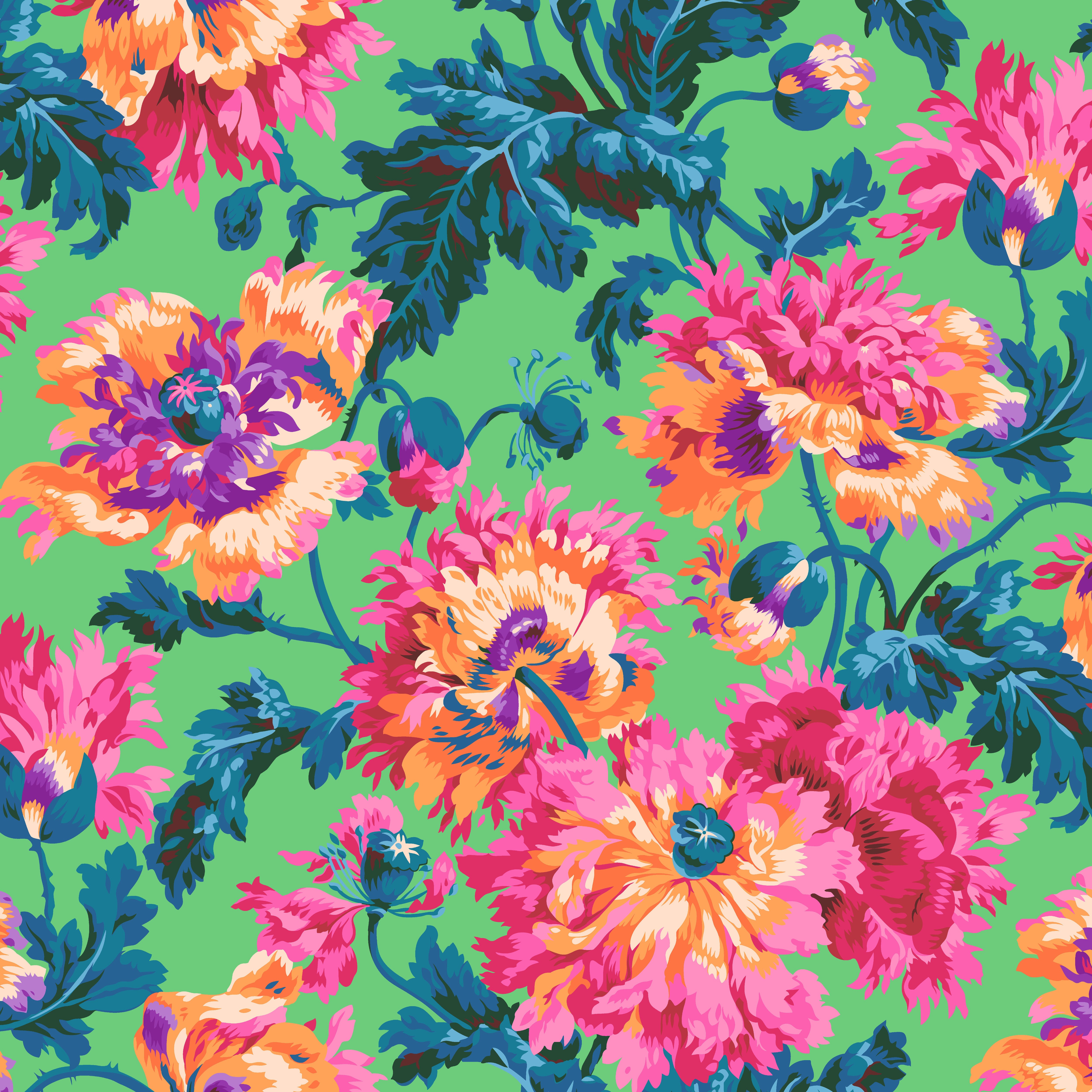 February 2024 | Garden Party - Pink by Philip Jacobs for the Kaffe Fassett Collective