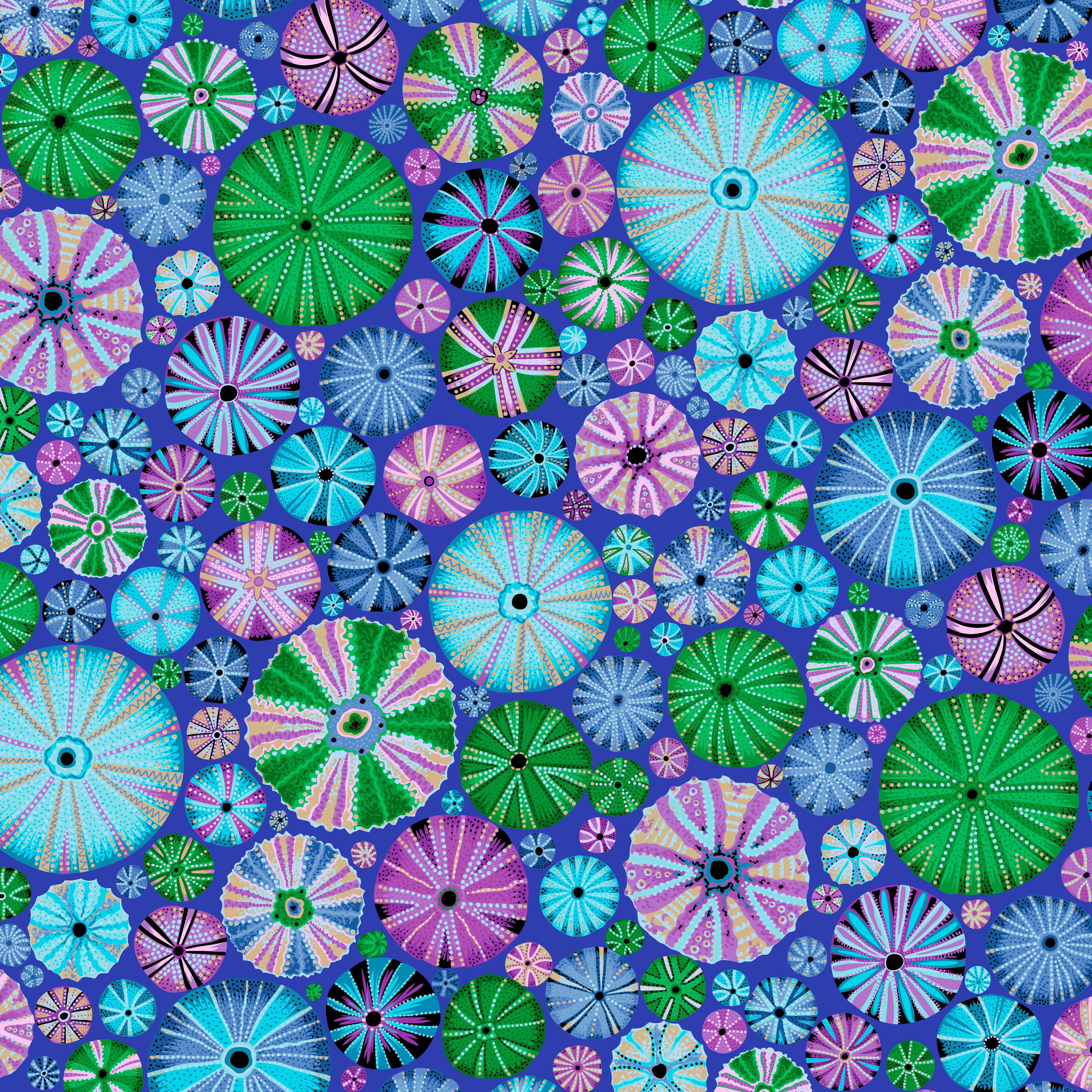 August 2024 | Urchins - Blue by Philip Jacobs for the Kaffe Fassett Collective | PWPJ125.BLUE