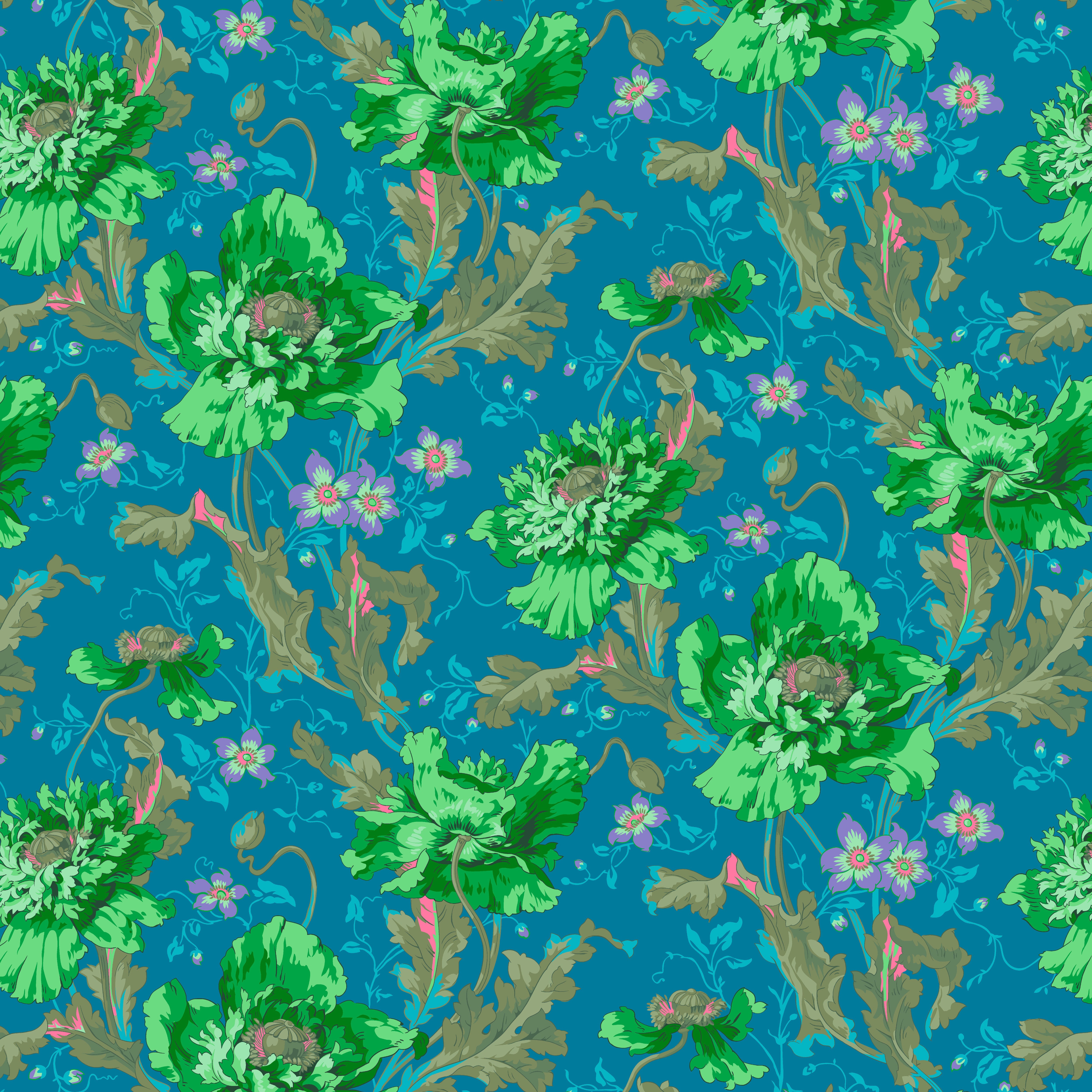 August 2024 | Papaver - Green by Philip Jacobs for the Kaffe Fassett Collective | PWPJ127.GREEN