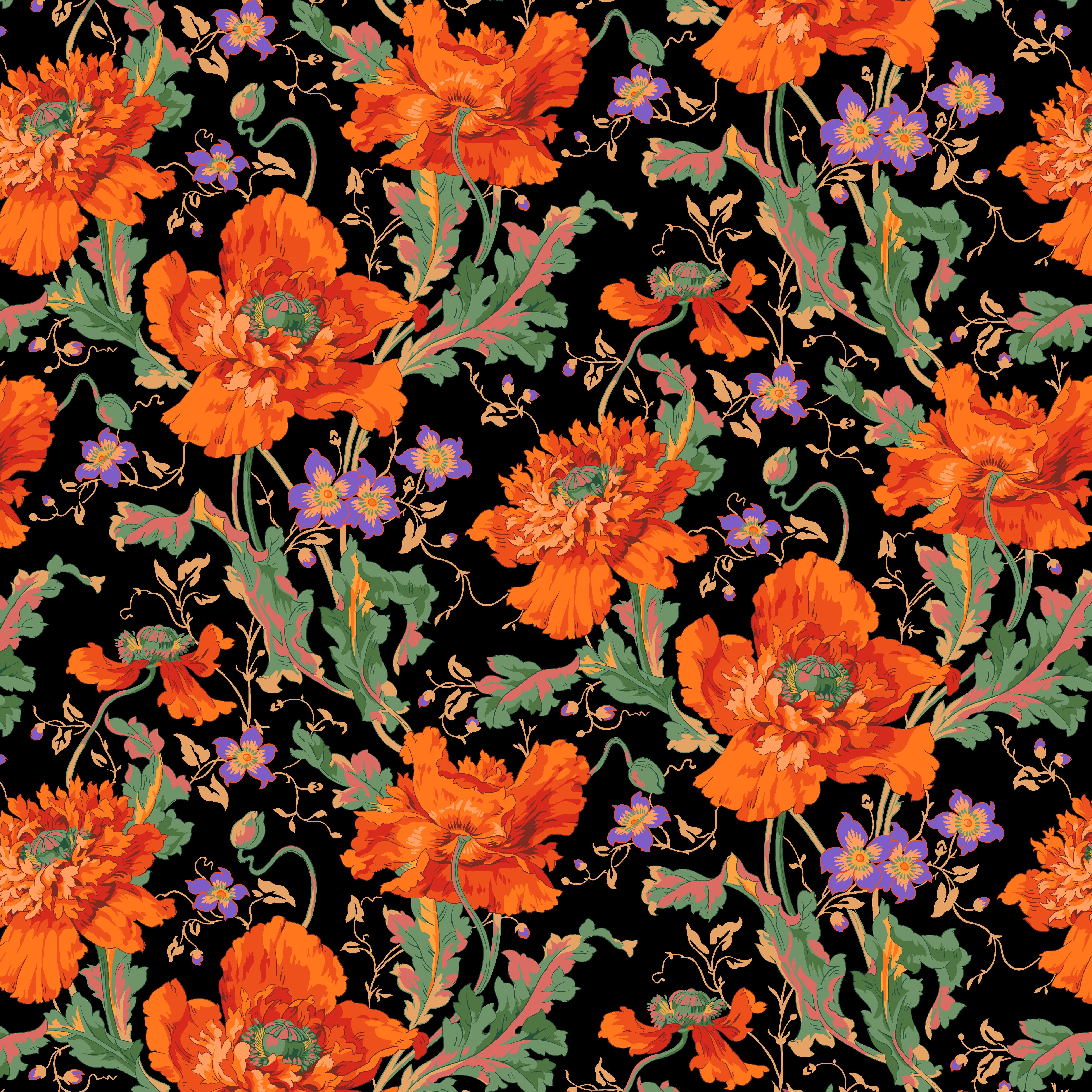 August 2024 | Papaver - Orange by Philip Jacobs for the Kaffe Fassett Collective | PWPJ127.ORANGE