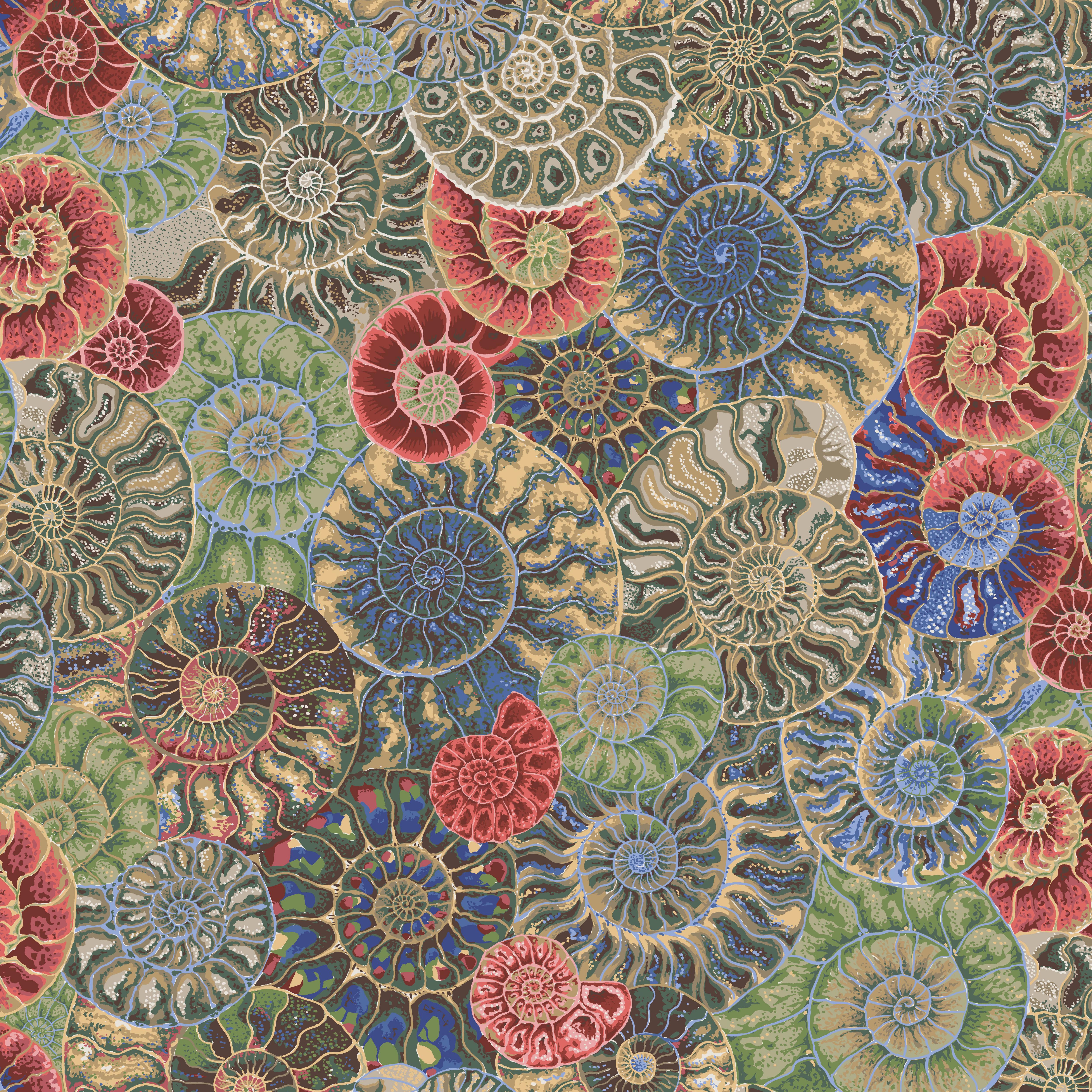 August 2024 | Ammonites - Neutral by Philip Jacobs for the Kaffe Fassett Collective | PWPJ128.NEUTRAL