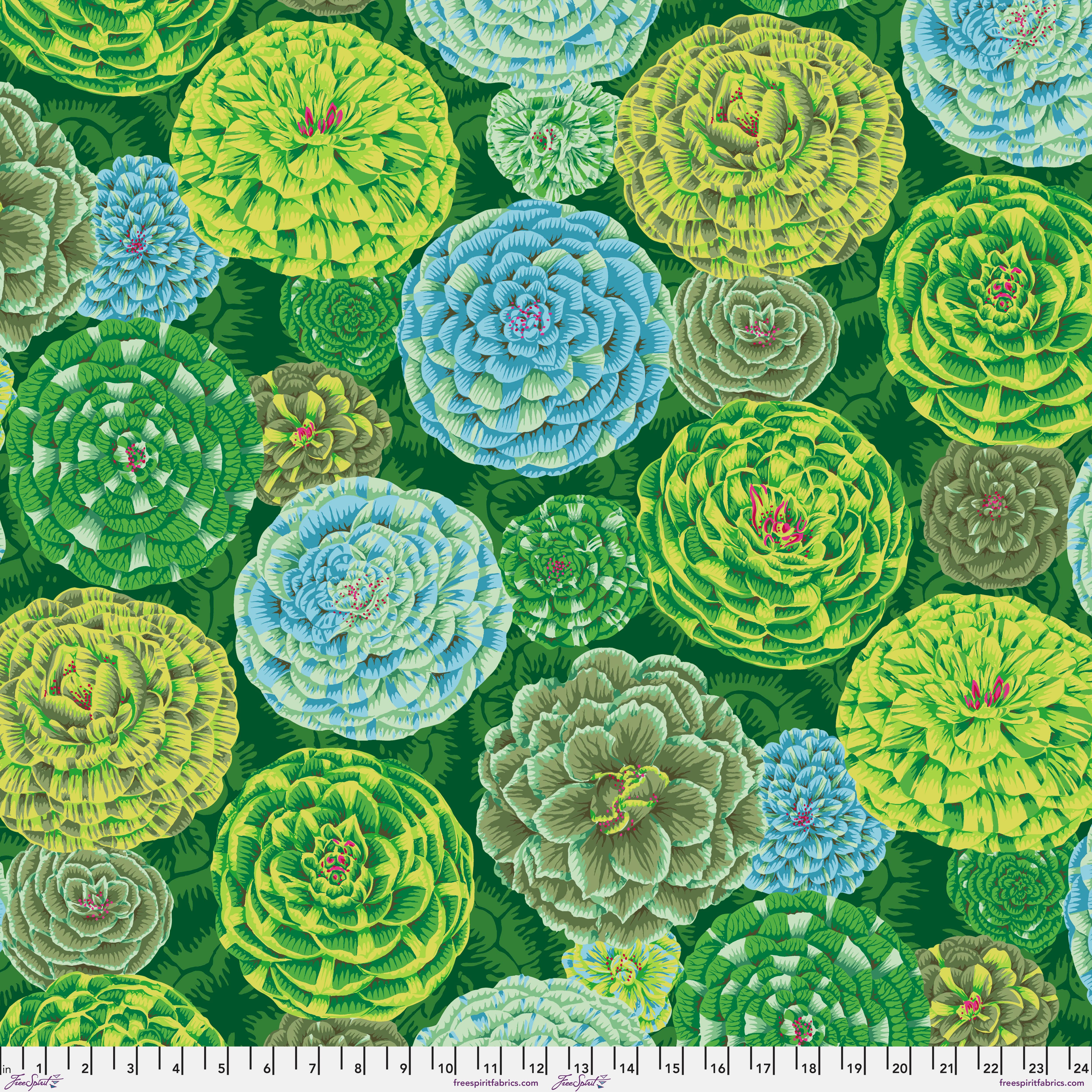 August 2024 | Japonica - Green by Philip Jacobs for the Kaffe Fassett Collective | PWPJ130.GREEN