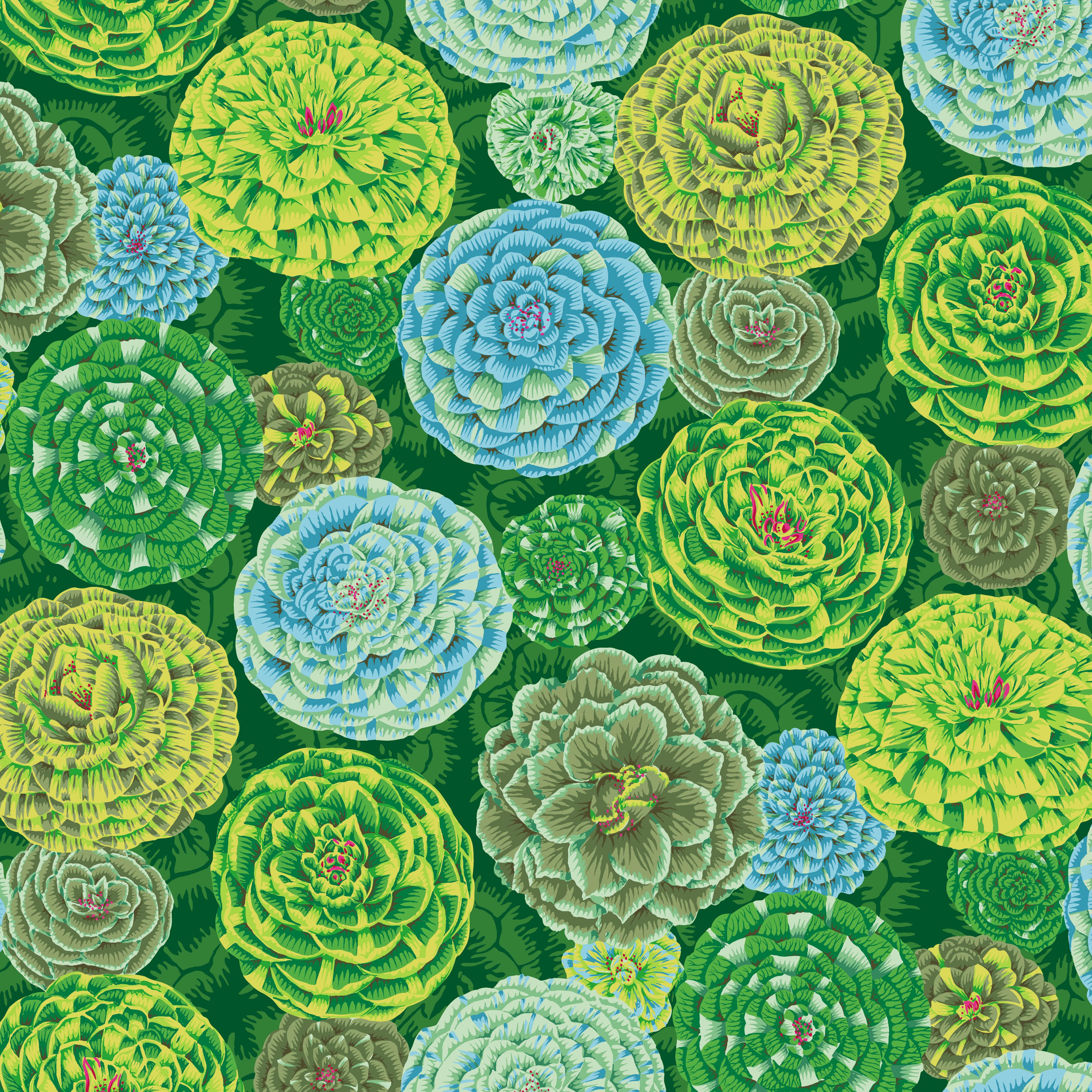 August 2024 | Japonica - Green by Philip Jacobs for the Kaffe Fassett Collective | PWPJ130.GREEN