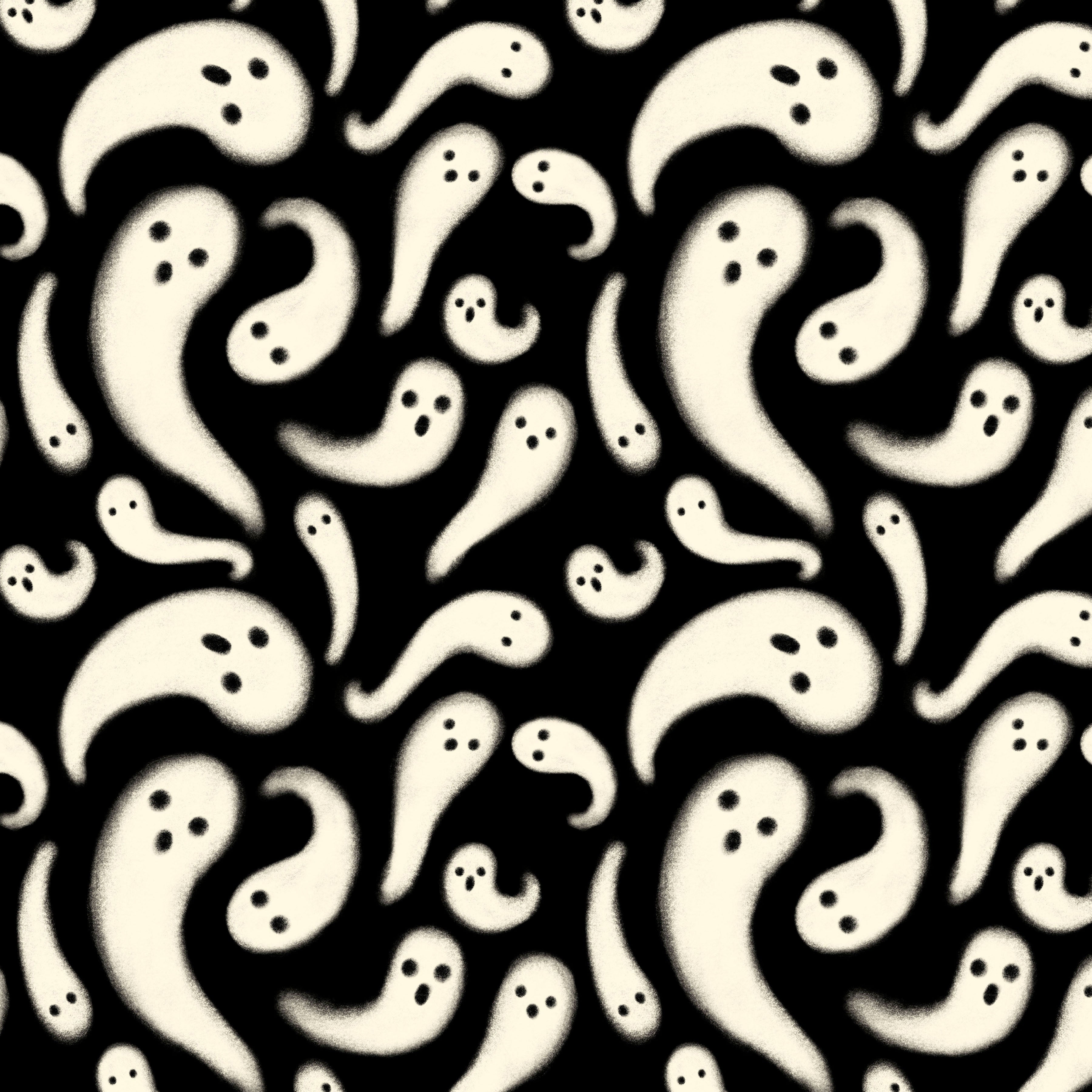 Storybook Halloween | Who Ghost There - Black by Rachel Hauer for Free Spirit | PWRH062.BLACK