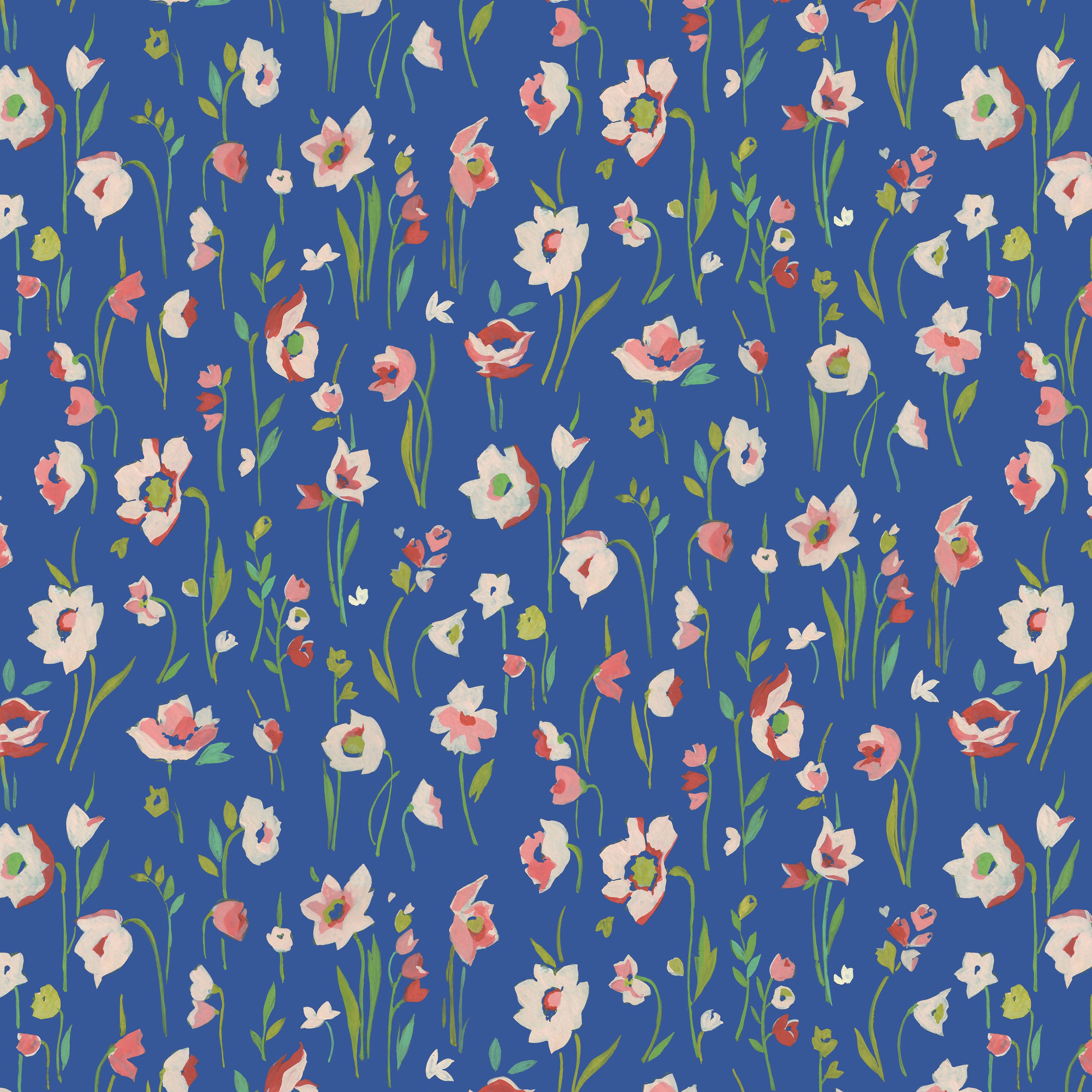 Parterre - Woodland Blooms Blue by Sarah Campbell for Free Spirit