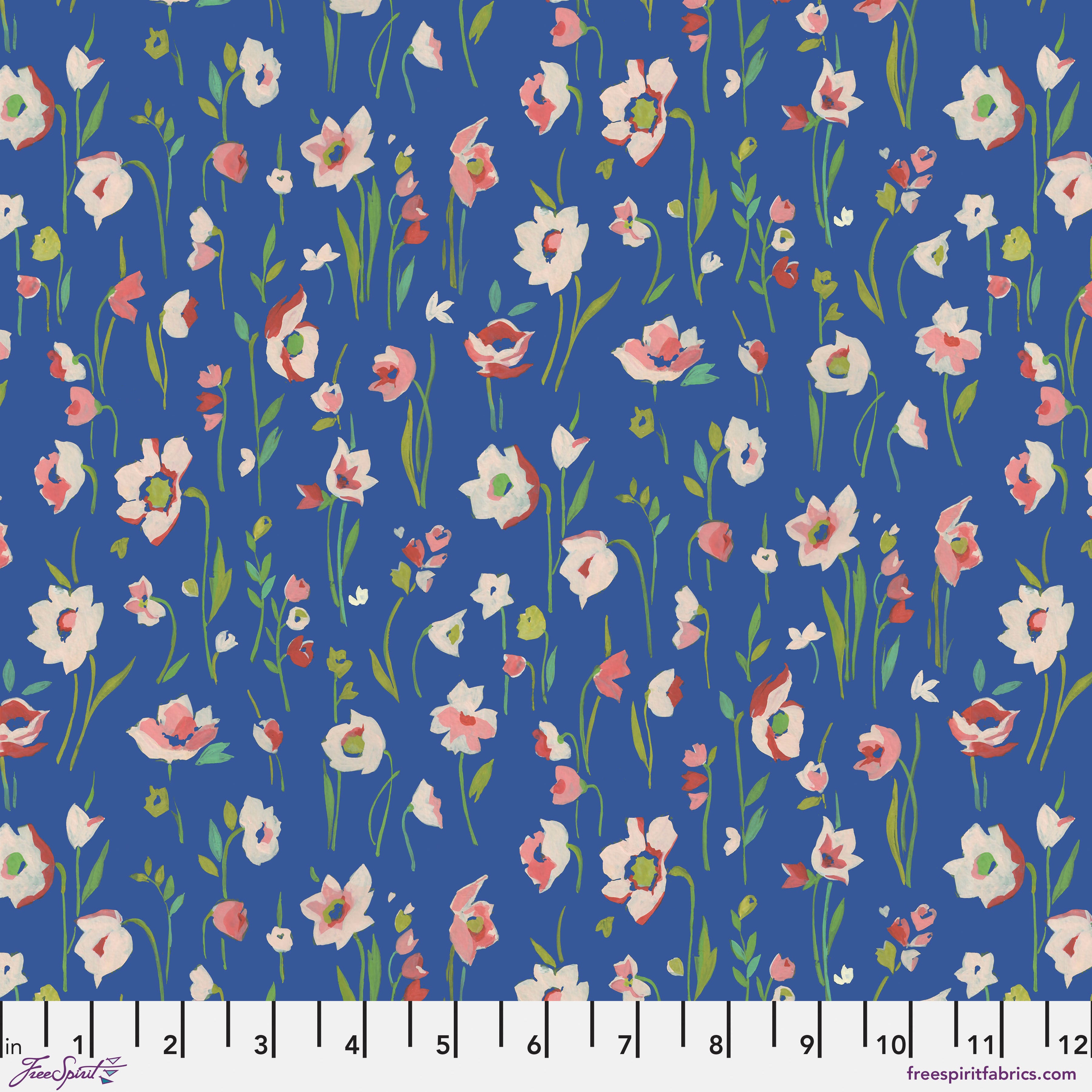 Parterre - Woodland Blooms Blue by Sarah Campbell for Free Spirit